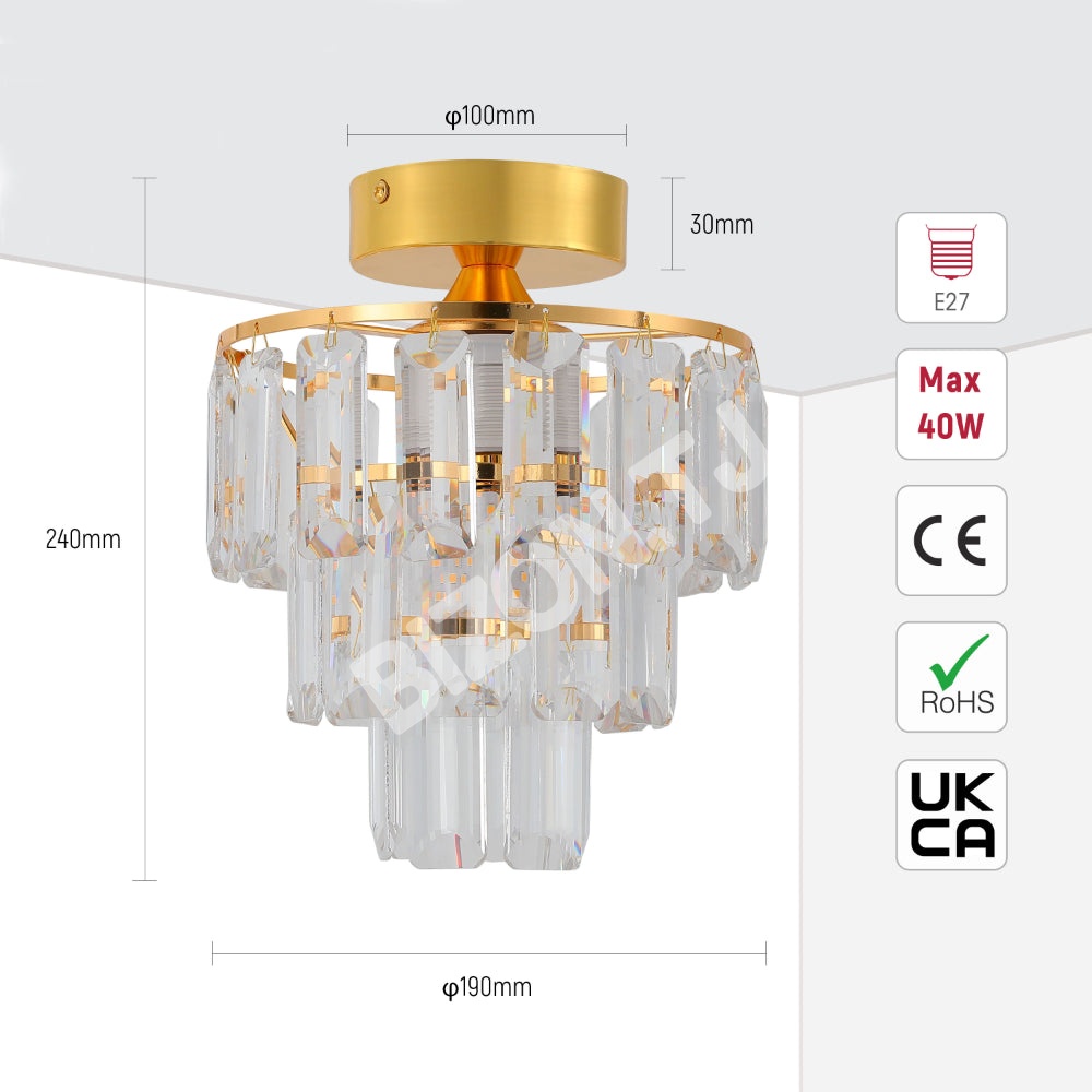 Люстра Crystal 1xE27 200ммx215мм, 159-18102 5