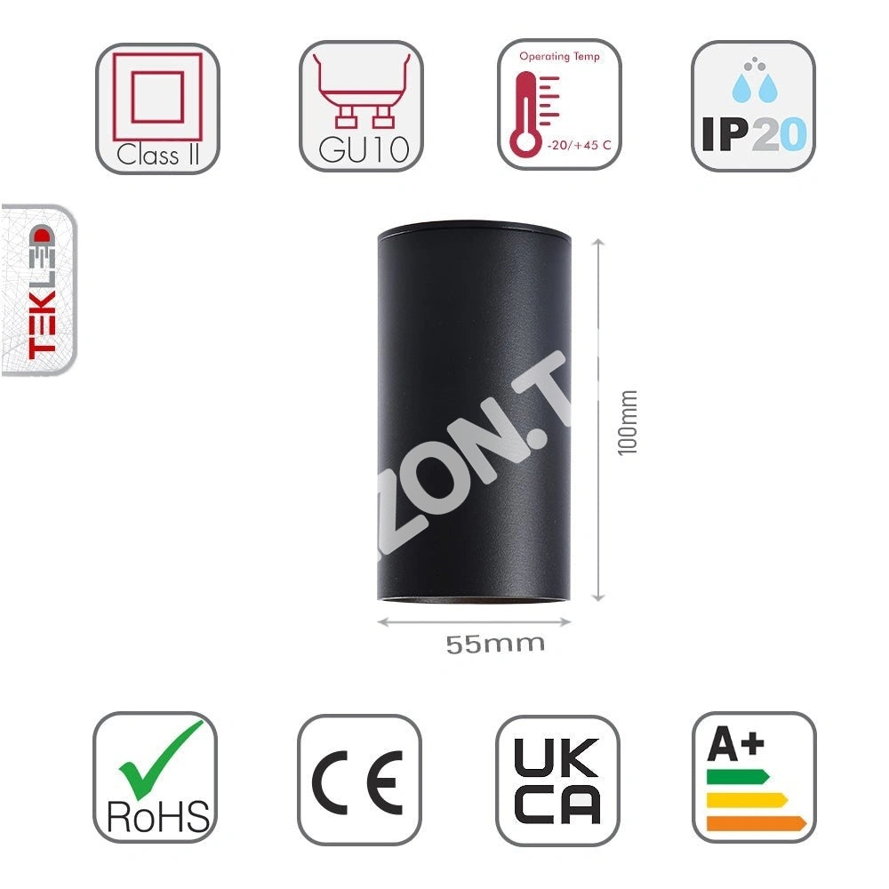 Светильник MR16 SURFACE GU10×1 черный 56×100мм 5, 172-03020 3