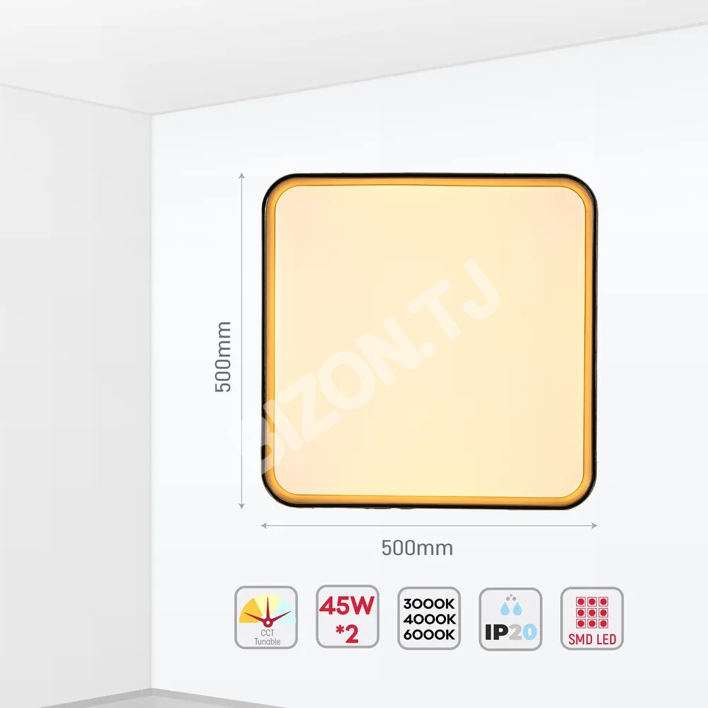 Светильник LED потолоч квадрат Светильник LUCE-700 36Wx2 фиолетовый Gol, 165-16014 5