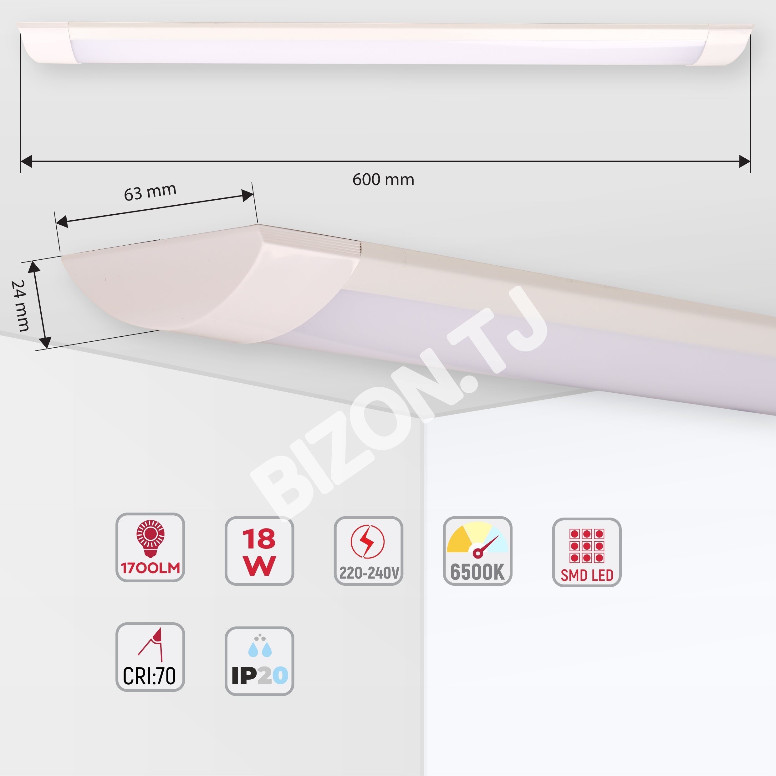 Светильник LED FLD-202 18 Вт белый 6000 К, 116-03280 3