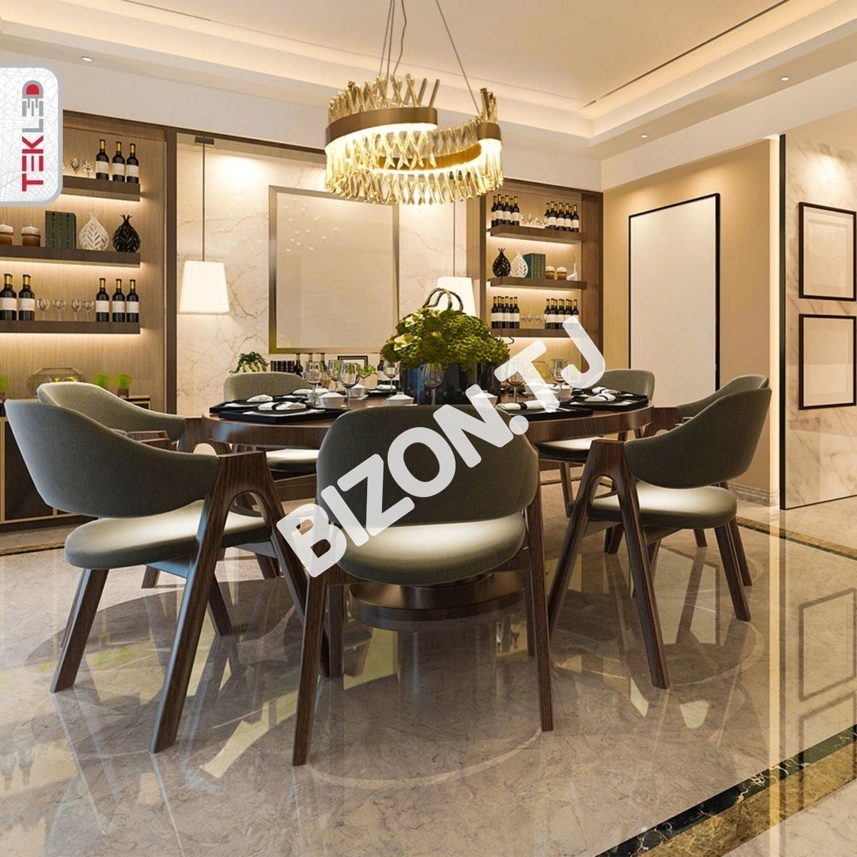 Люстра SY6026-D600 60 Вт 3000-6000 К CRYSTAL+B.BRONZ, 158-19844 14