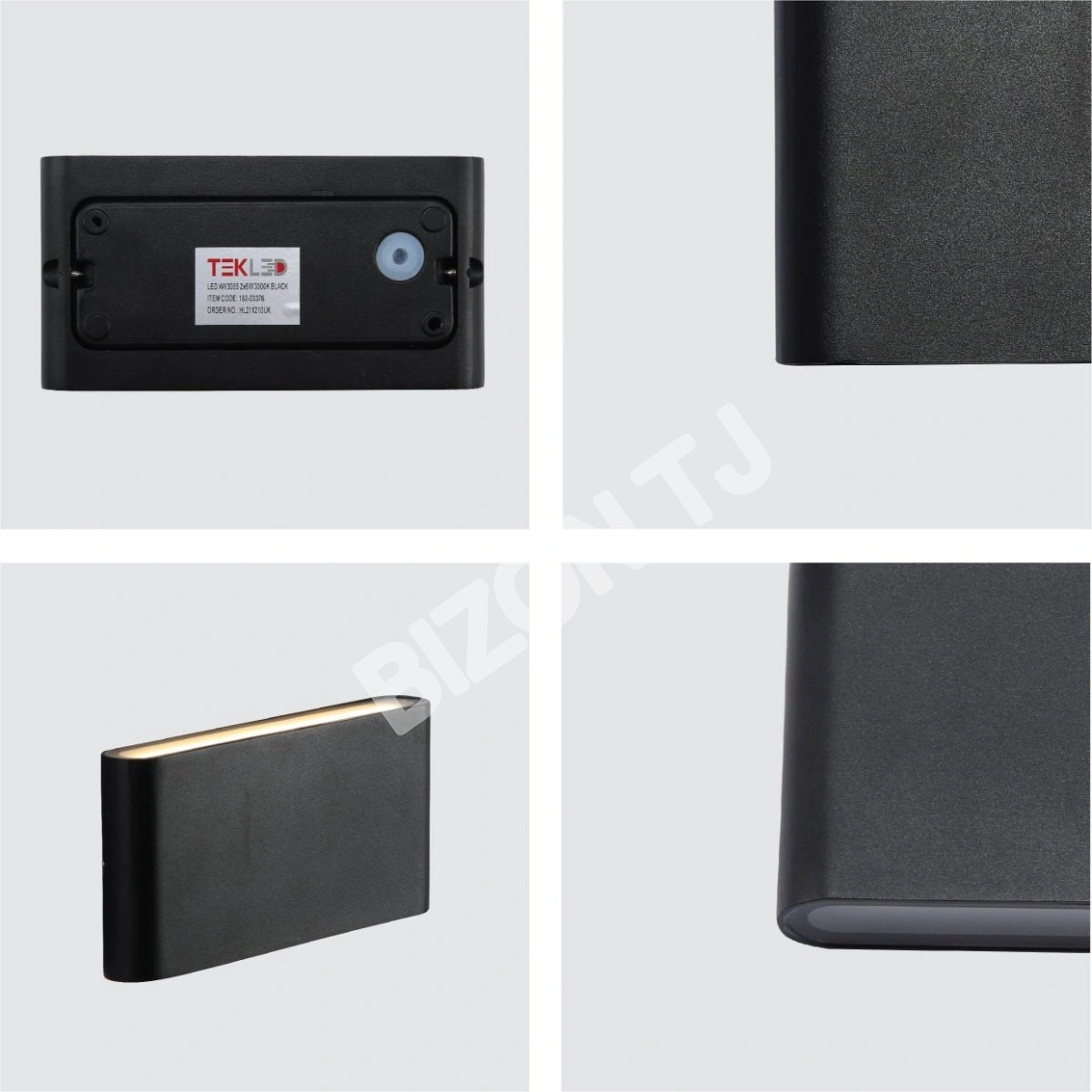 Черный Slim Cuboid Up Down уличный современный LED настенный, 182-03376 5
