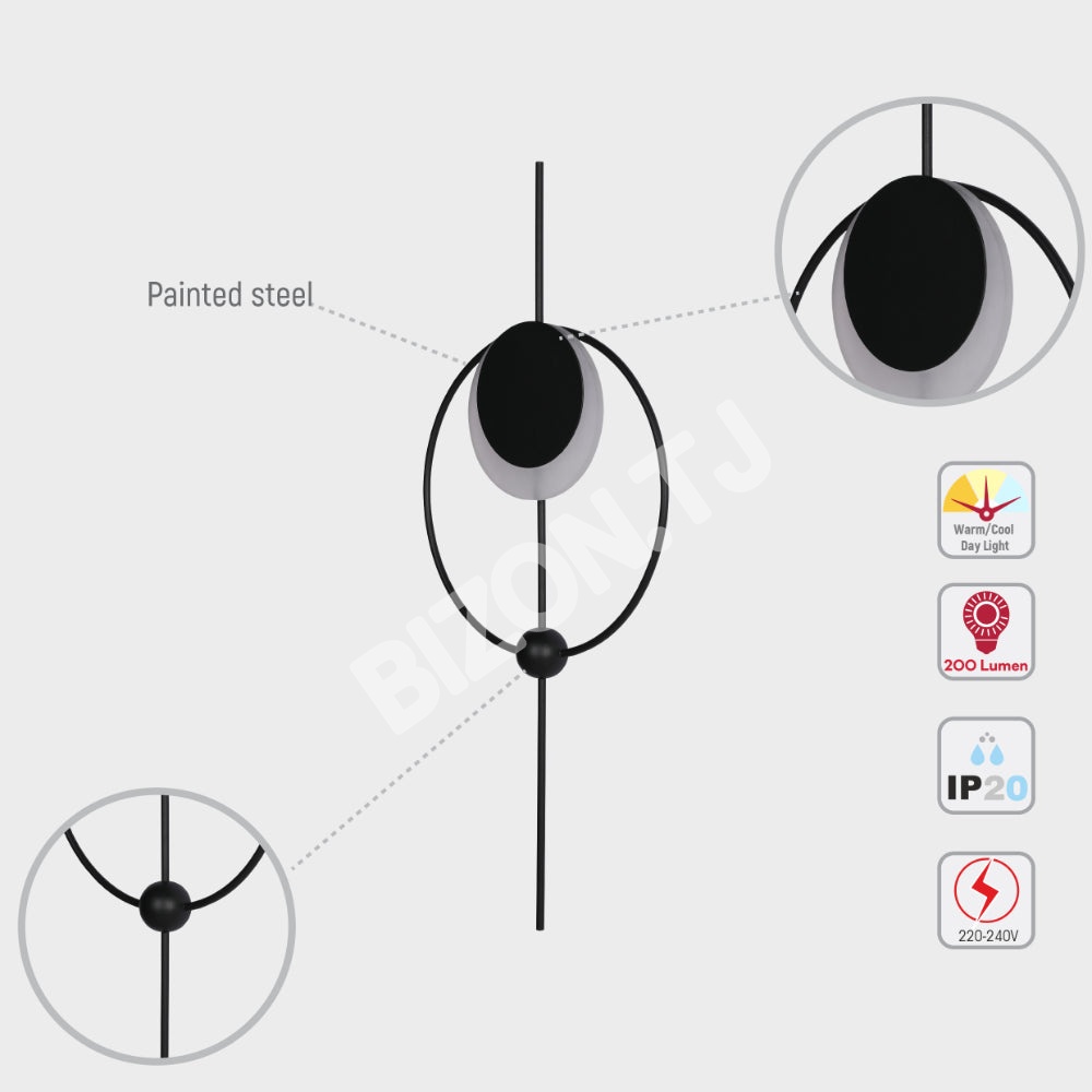 Designer Geometric Moon in круглый современный LED настенный, 182-03432 6