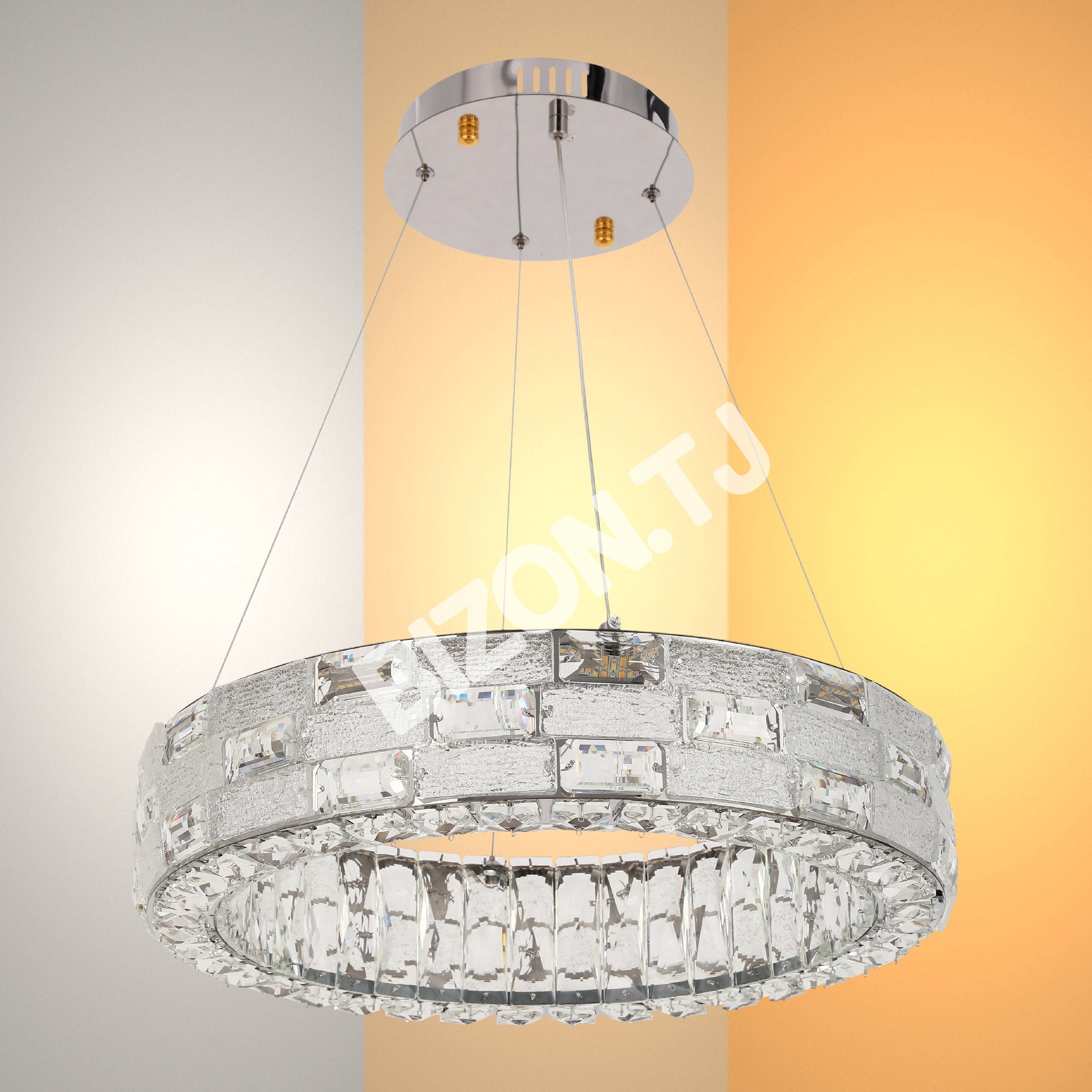 Люстра Crystal хром CB701 D500мм 3 Colour (с ди, 159-18334