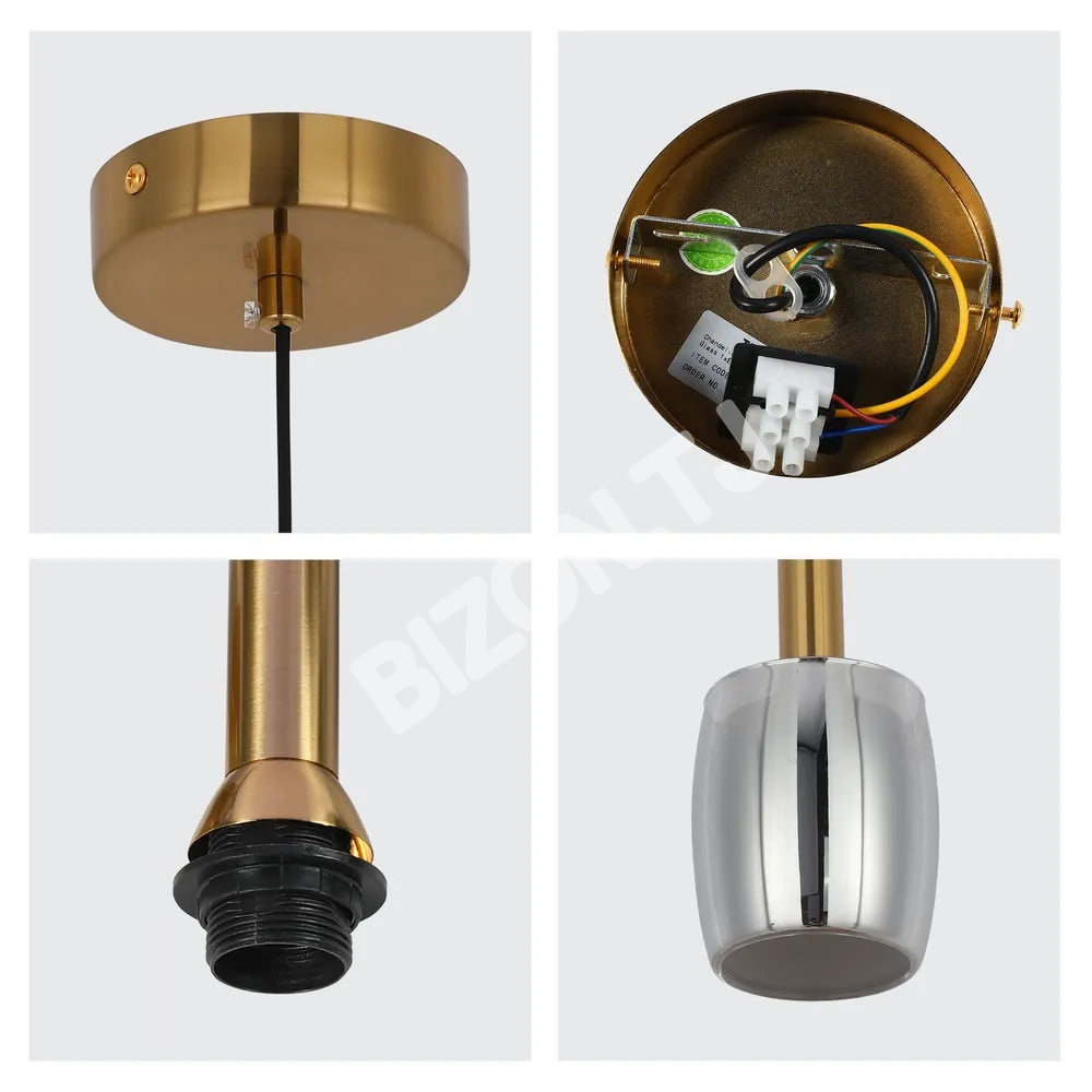 Люстра 66898-1A Smoke 1xE27+LED 3000 К, 159-18310 6