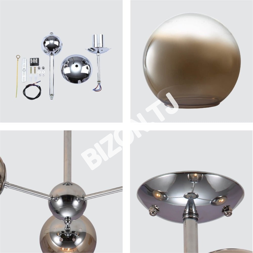 Smoky Globe стекло хром металл Body Sputnik Molecu, 159-17684 10