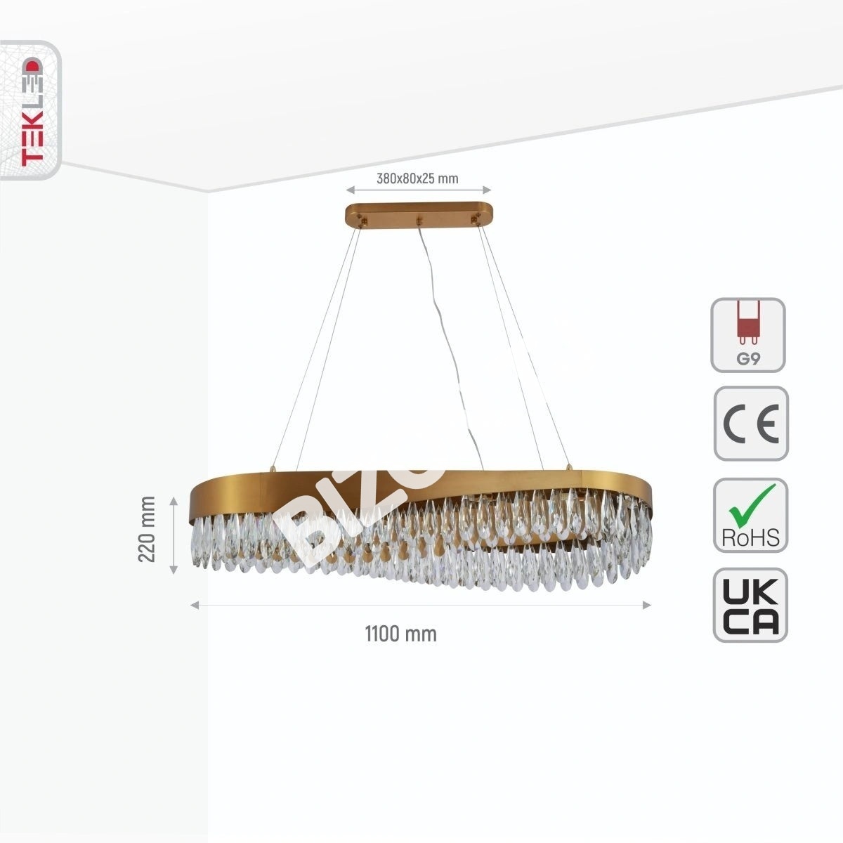 Люстра Chandelier BLK D800H220 12xG9 STAINLESS, 156-19570 8