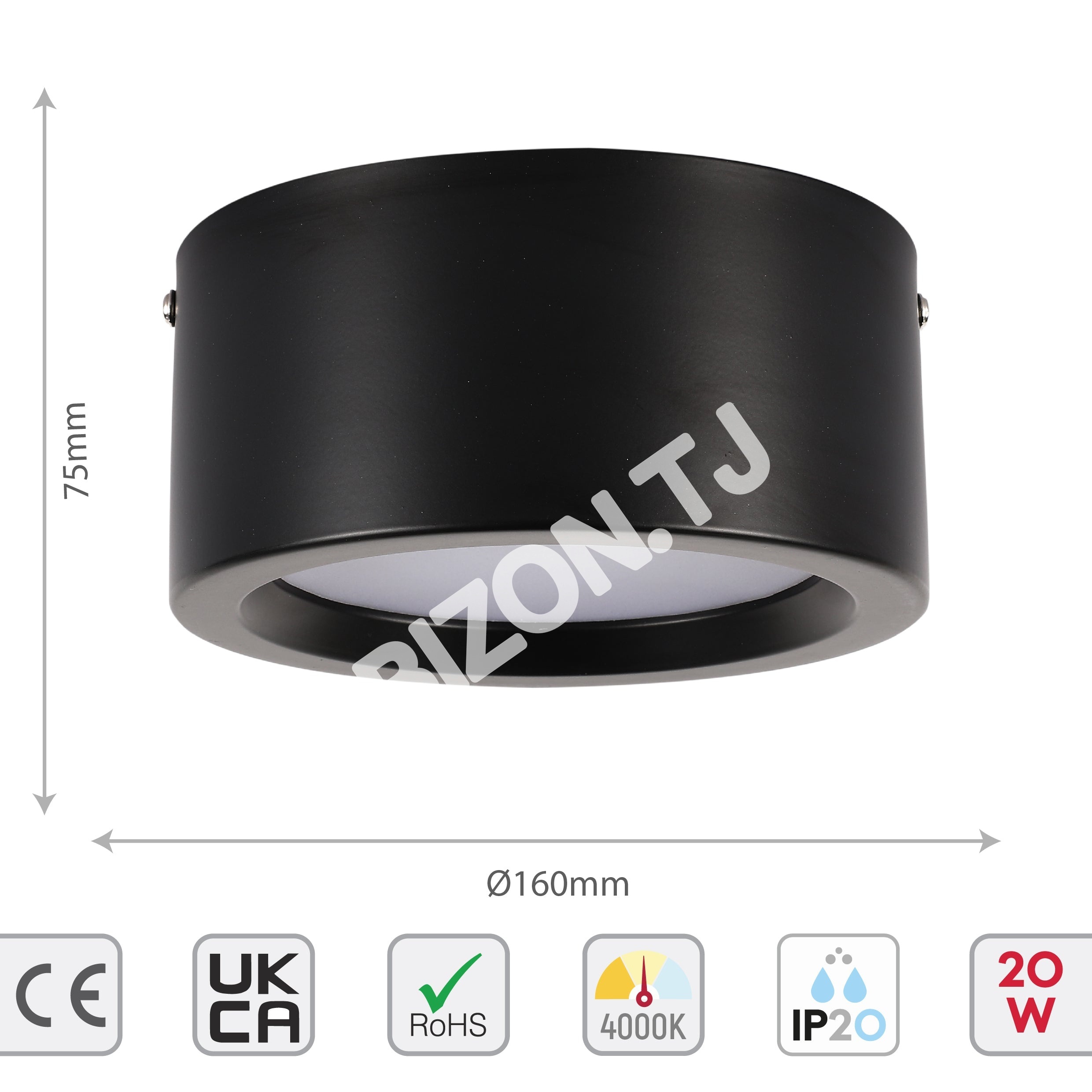 Светильник даунлайт LED MIRA 10 Вт 3CCT черный, 165-15973 28