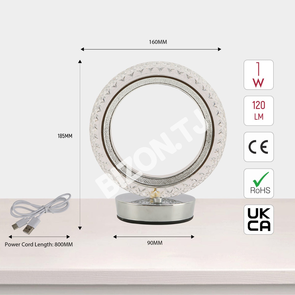Светильник настольный LED Acrylic D160H185 золотой(T, 130-03728 13