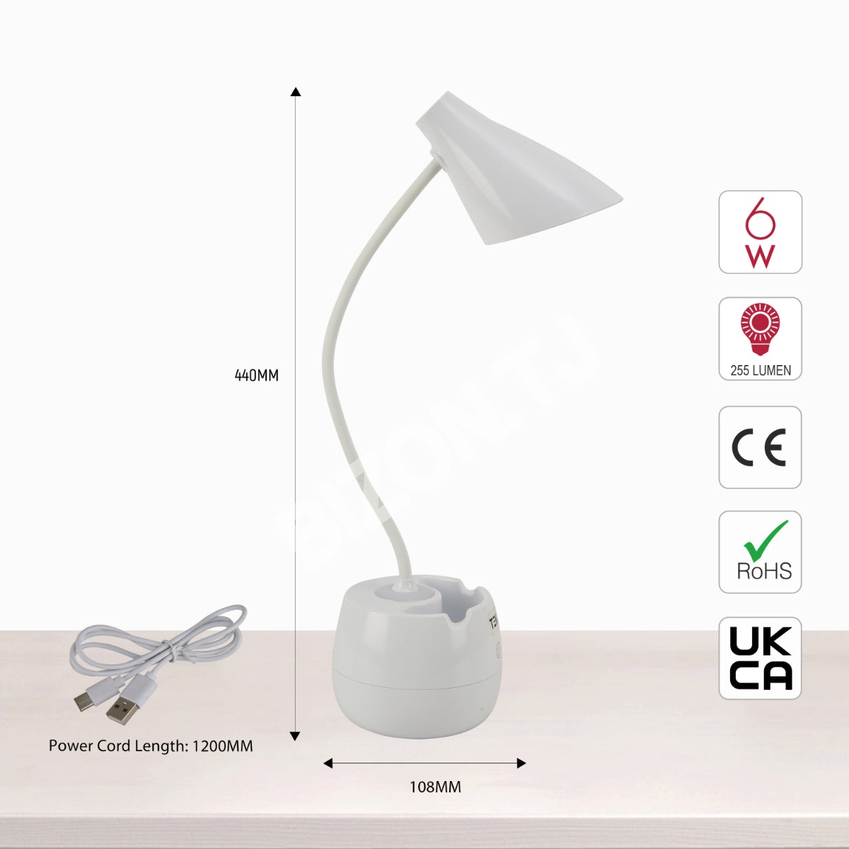 Portable Cone LED Desk светильник с Pen Box USB Charging Three-Step Dimming с Flexible Arm Cool белый 6 Вт 3000 К / 4000 К / 6000 К, 130-03761 4