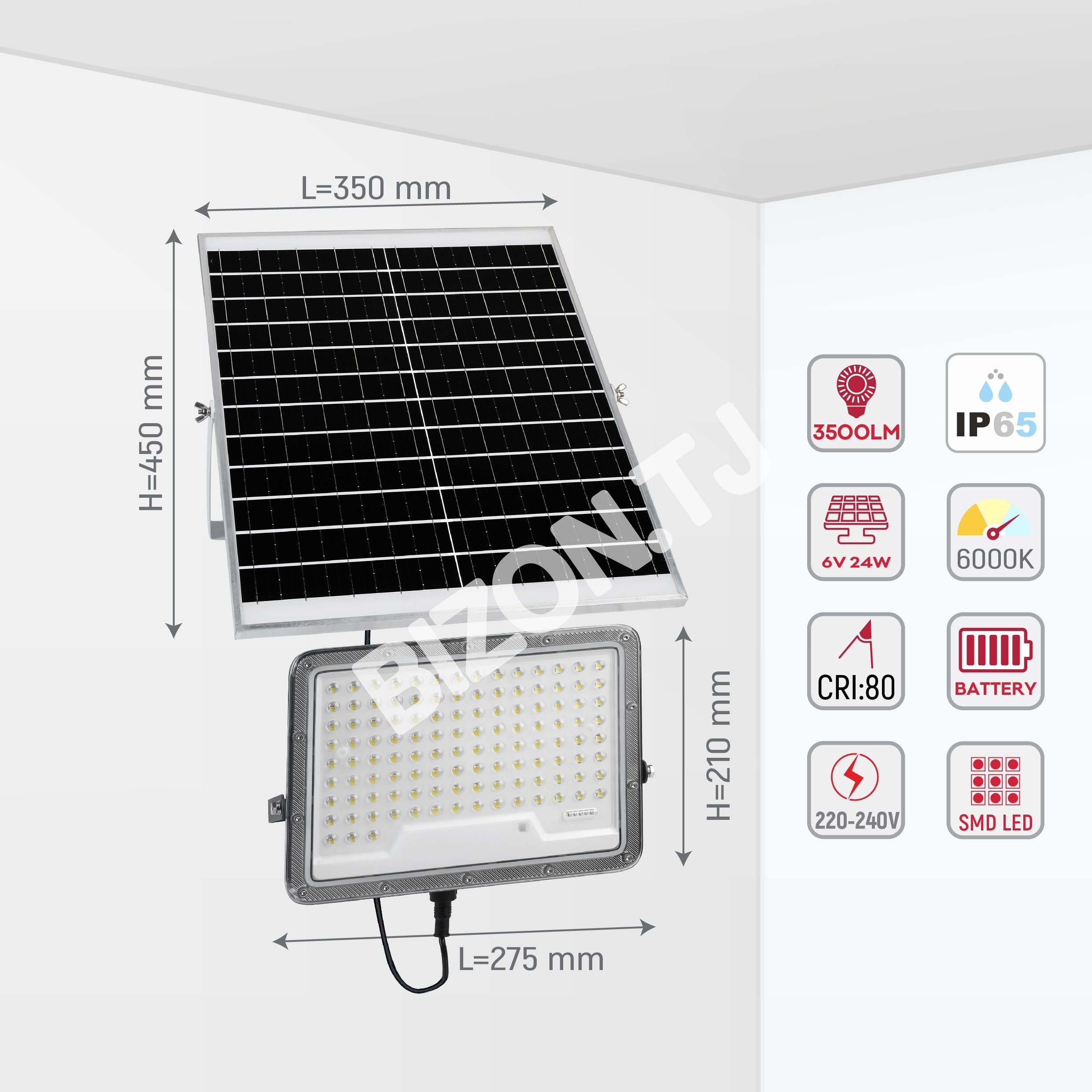 Светильник Solar светильник AG-SW3-1600 черный 6000 К 1600 лм, 224-03518 18