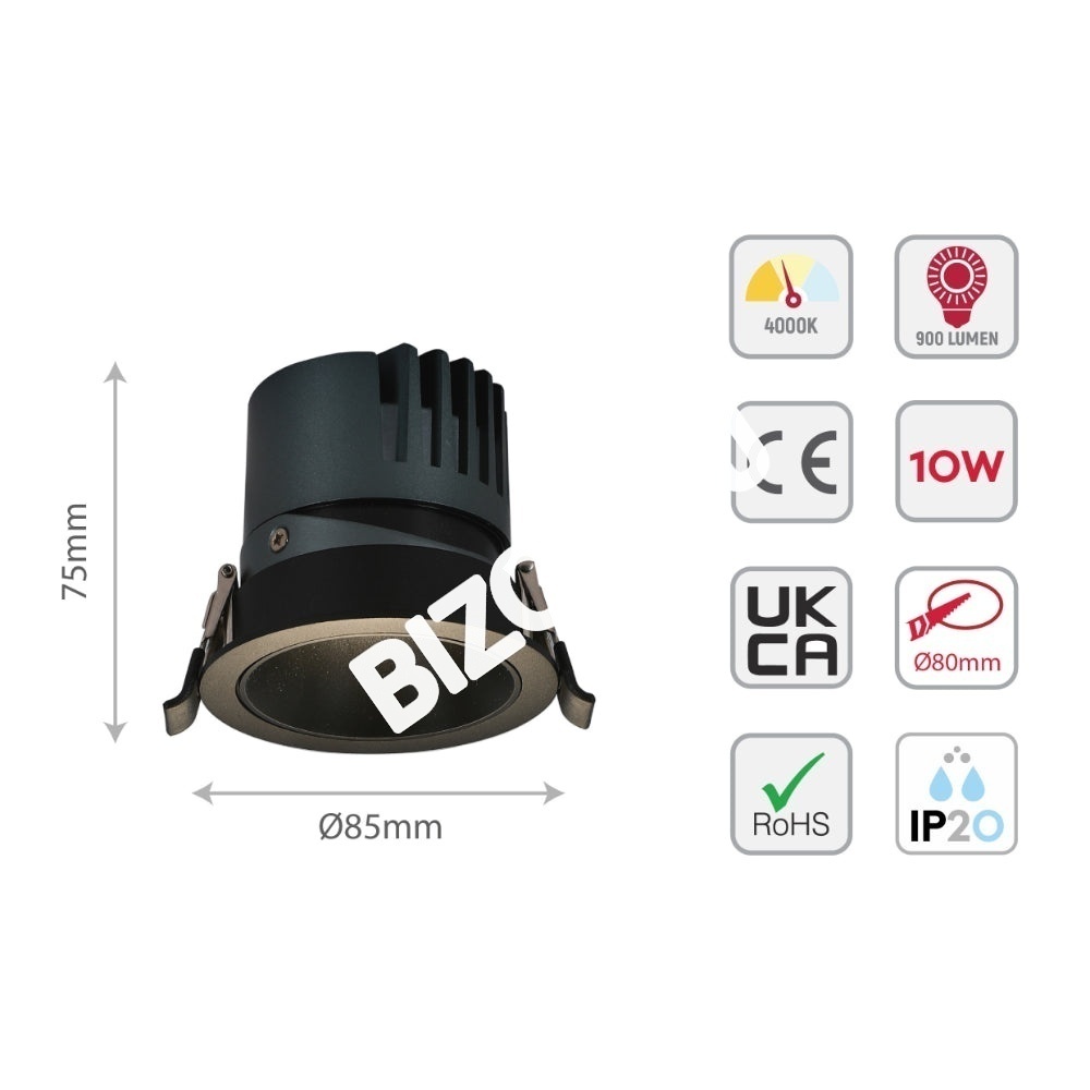 Светильник LED Spotlight даунлайт 10 Вт 3000 К IP20 белый, 143-04050 33