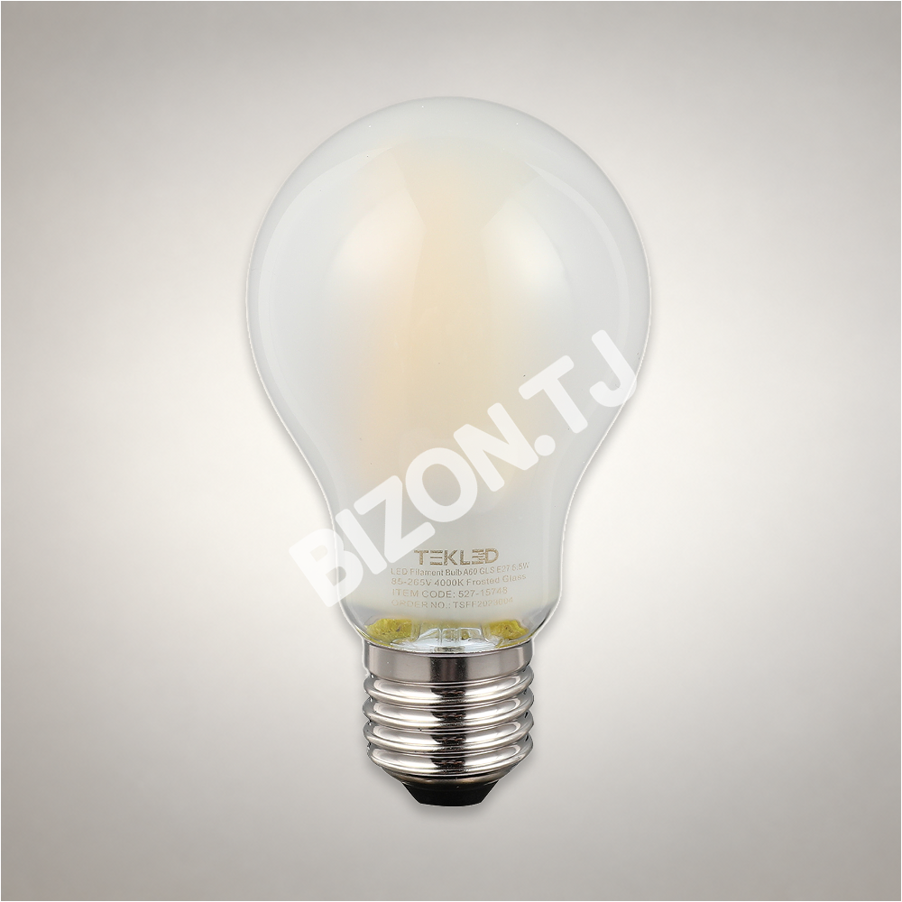 Лампа LED Filament Bulb A60 GLS E27 6.5 Вт 85-265 В 6000 К F, 527-15750 9