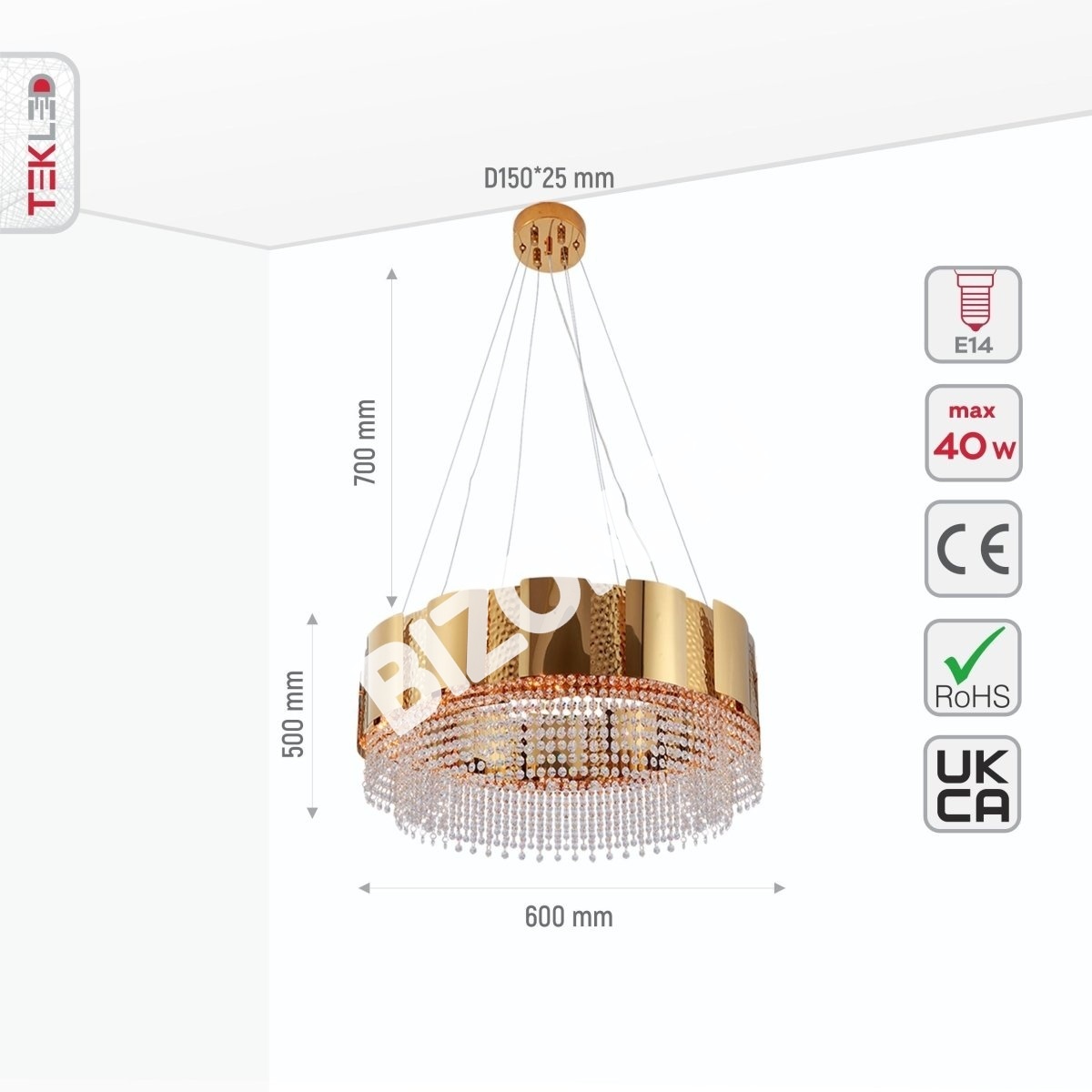 Светильник Octagon Crystal золотой металл Chandelier потолочный светильник D800 с 12xE14, 156-19578 5