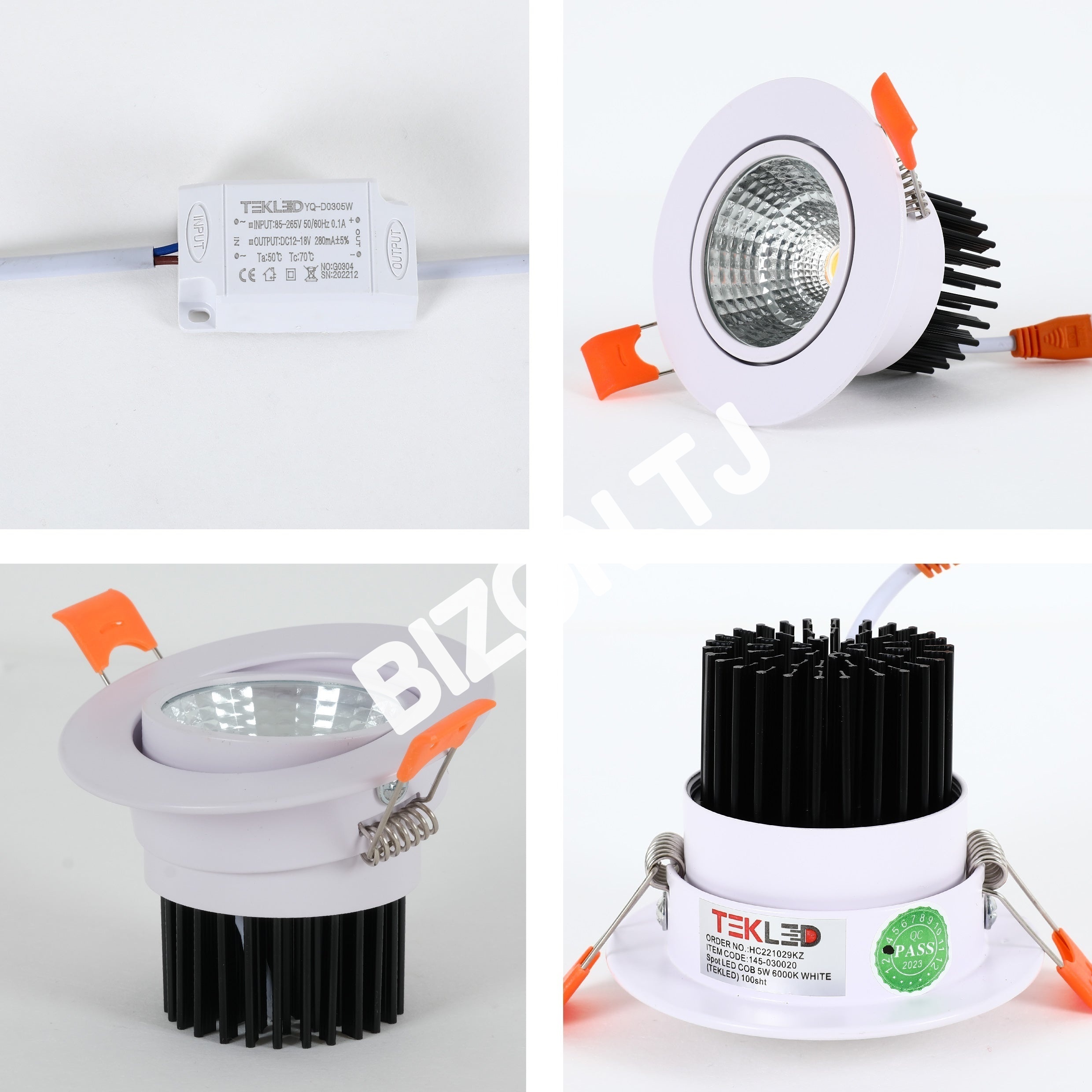 Светильник точечный LED COB 5 Вт 3000 К белый, 145-030010 35