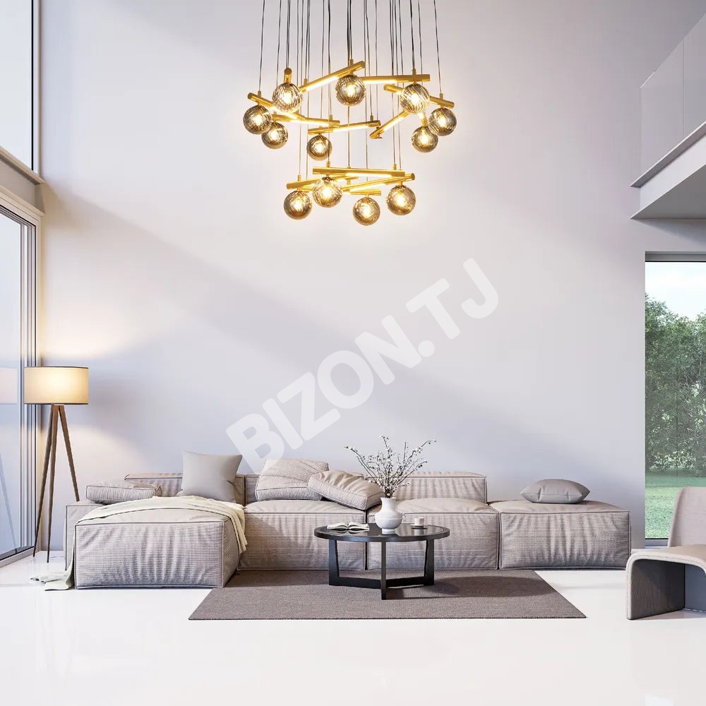 Люстра LED Люстра 67028-13 Smoke 13xG9+LED 3000 К, 159-18318 4