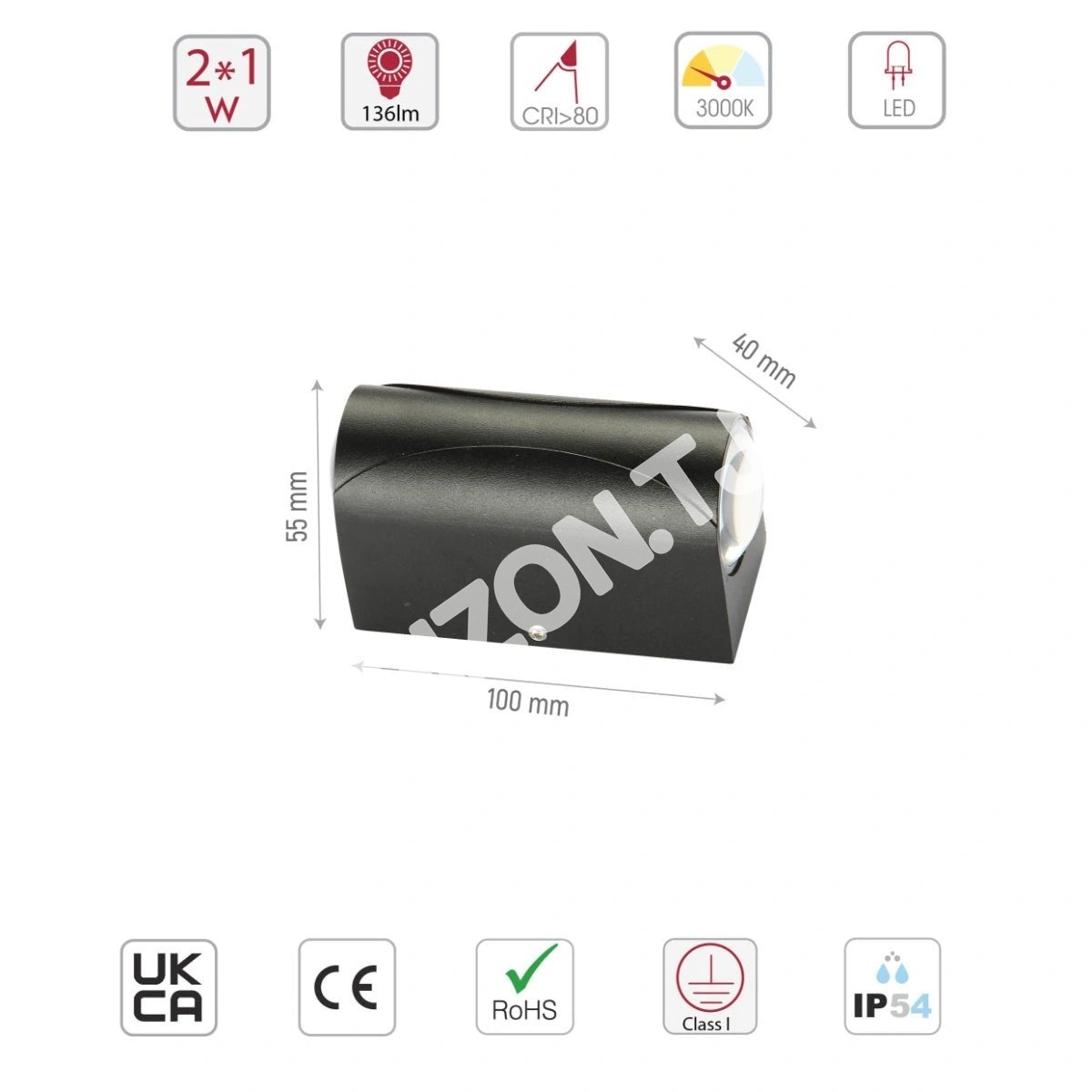 Светильник LED PL-543-2 4×1 Вт песочный черный 3000 К IP54, 183-03326 7
