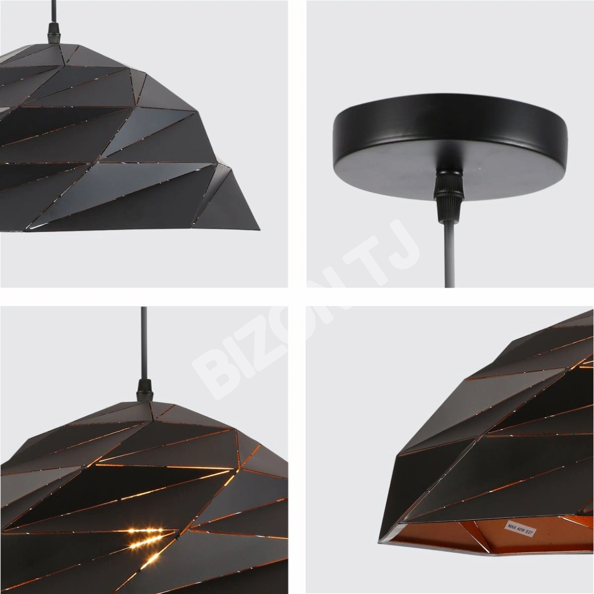 Черный золотой металл Laser Cut Dome современный подвесной светильник D450 с E27 Fitting, 150-18150 8
