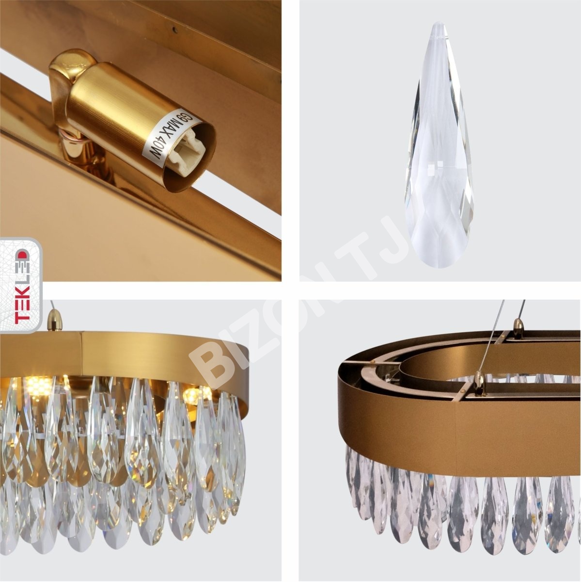 Светильник Faceted Long Pear Crystal золотой металл Island Chandelier потолочный светильник L1100 с 12xG9, 156-19574 10