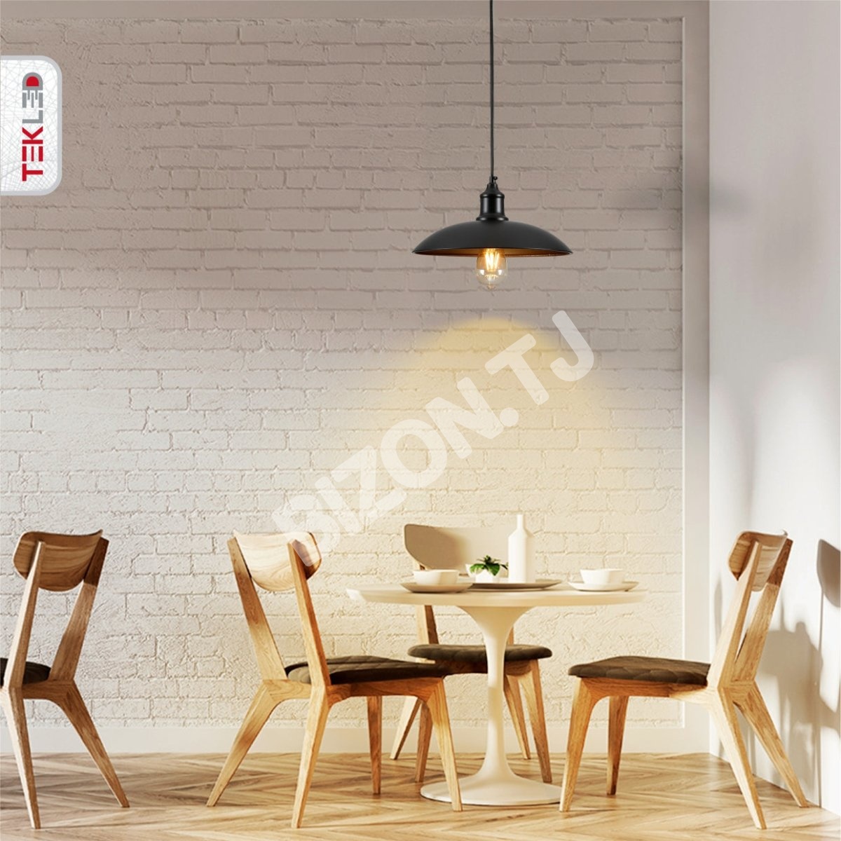 Черный Flat Dome Industrial металл потолочный подвесной светильник с E27 Fitting, 150-18354 7