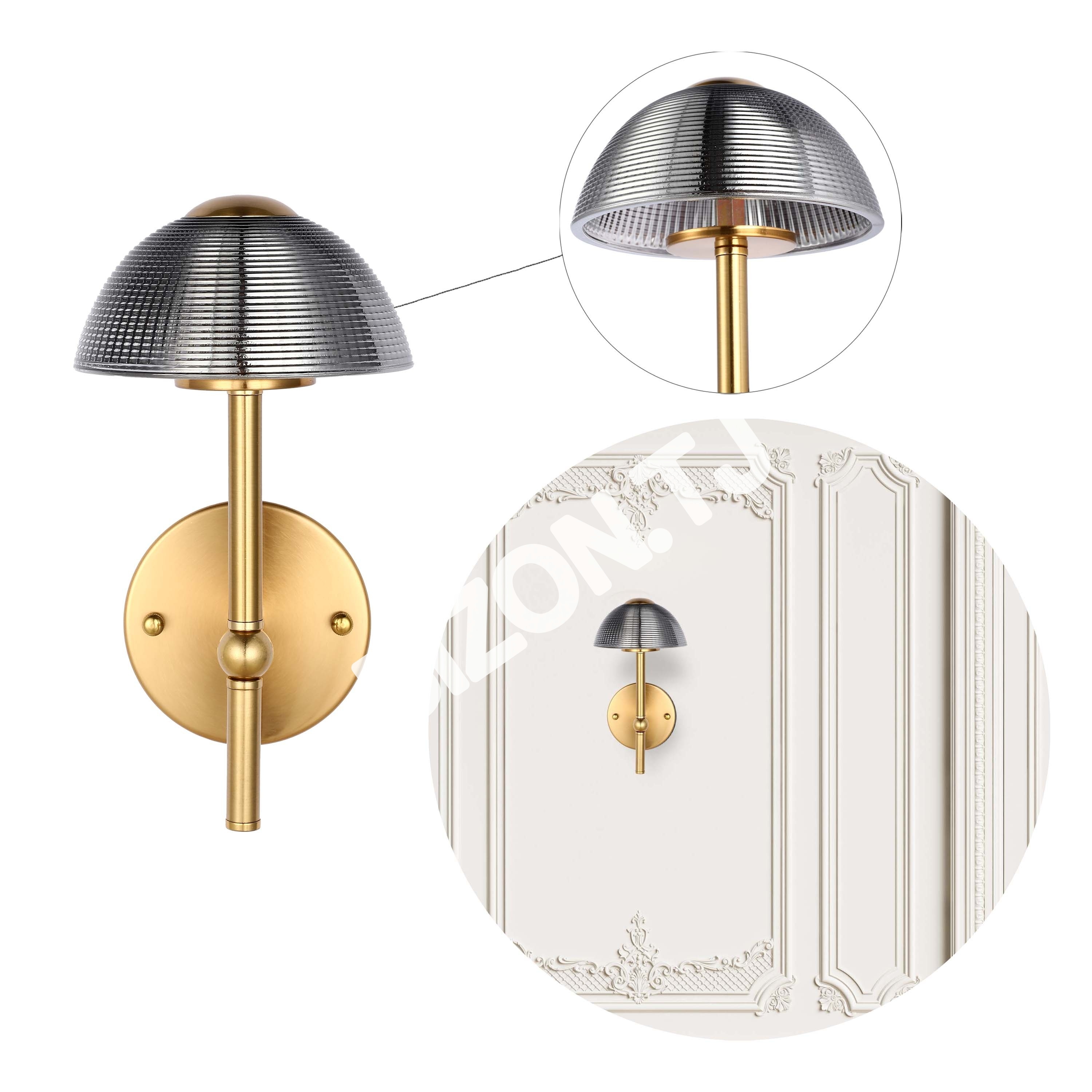 Бронзовый LED настенный светильник 6565-A Amber стекло 5 Вт 3CCT, 151-20118 15