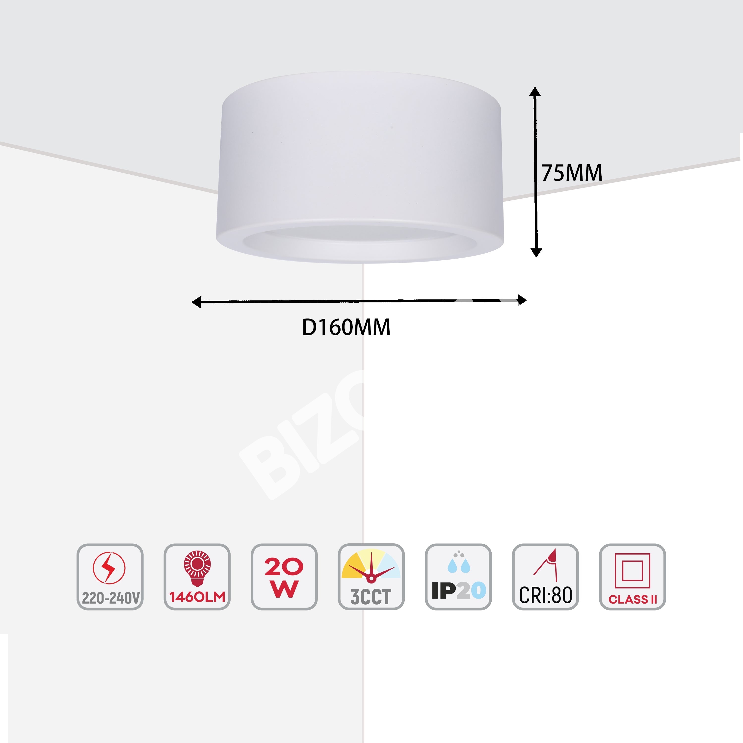 Светильник даунлайт LED MIRA 10 Вт 3CCT черный, 165-15973 27