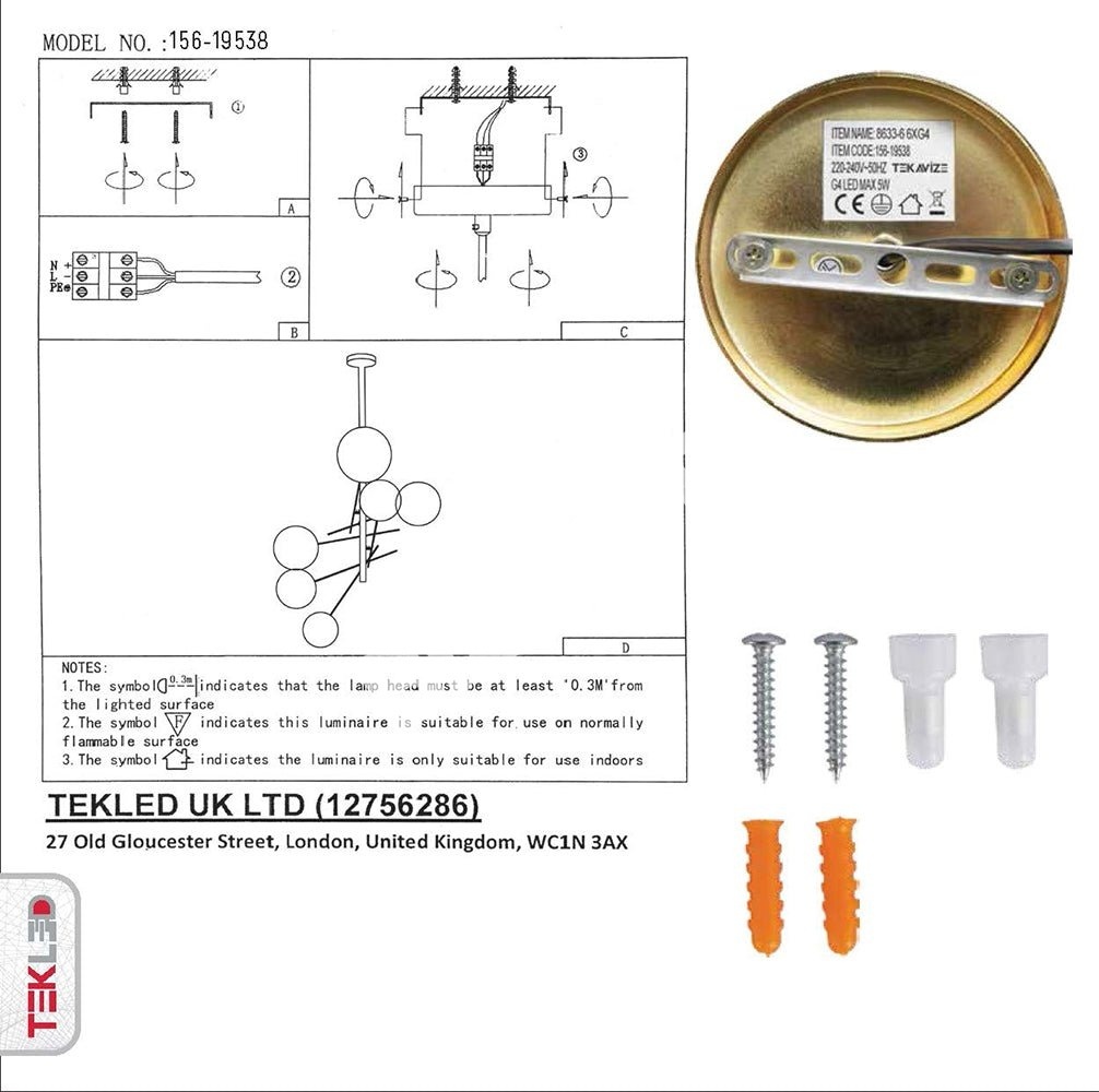 Люстра MX61791-6 6xG4 золотой+AMBER, 158-19614 13