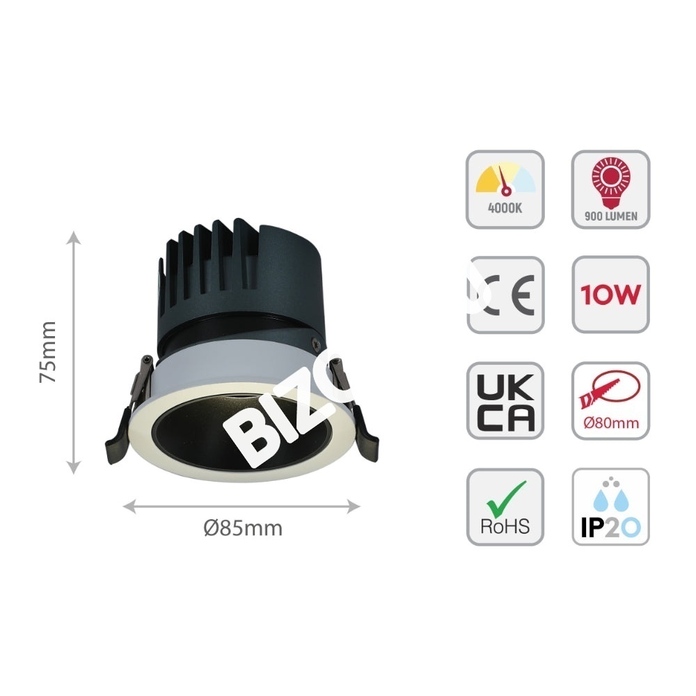 Светильник LED Spotlight даунлайт 10 Вт 3000 К IP20 белый, 143-04050 32