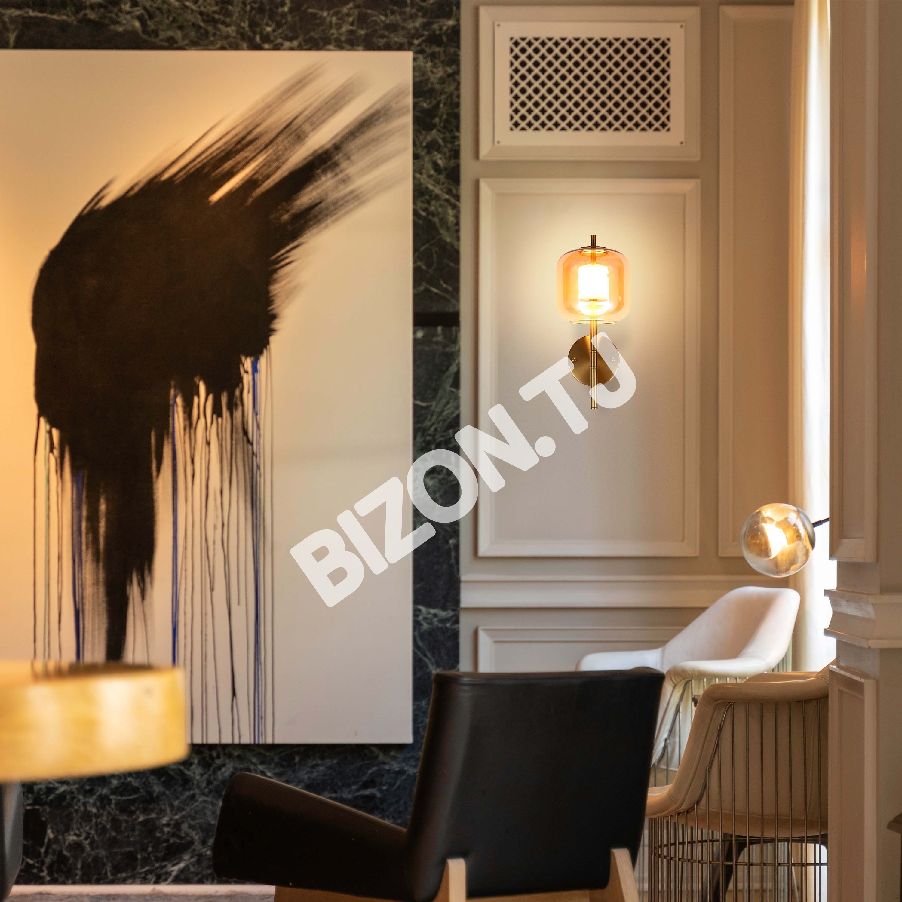 Бронзовый LED настенный светильник 6605-A Amber стекло 5 Вт 3CCT, 151-20108 4