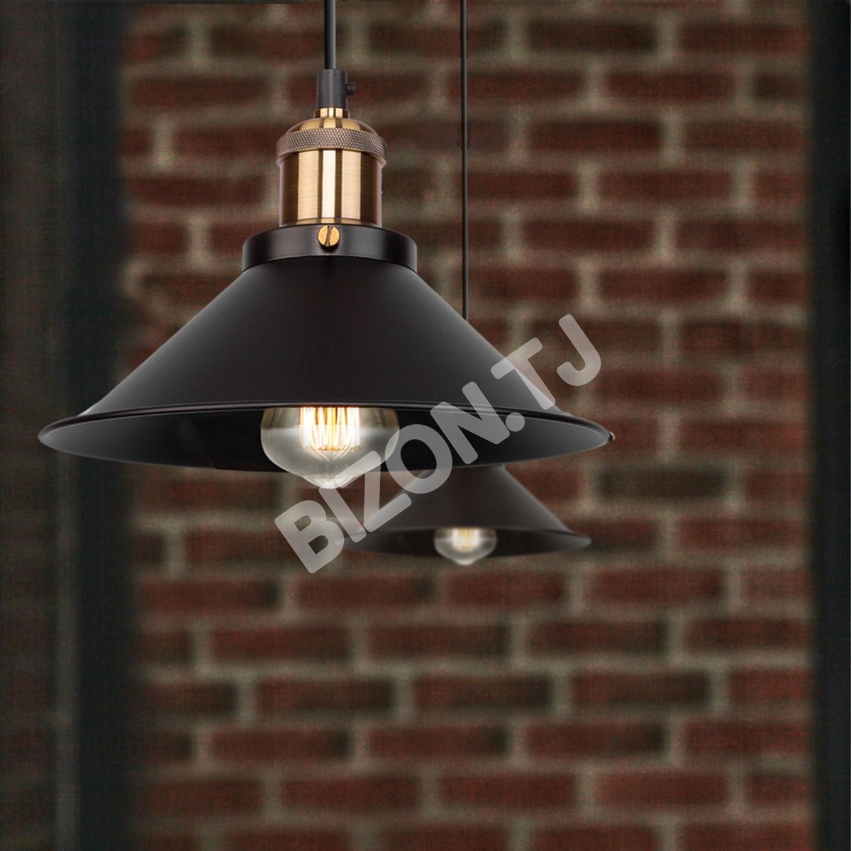 Черный металл Medium Funnel металл потолочный подвесной светильник с E27 Fitting, 150-18360 12