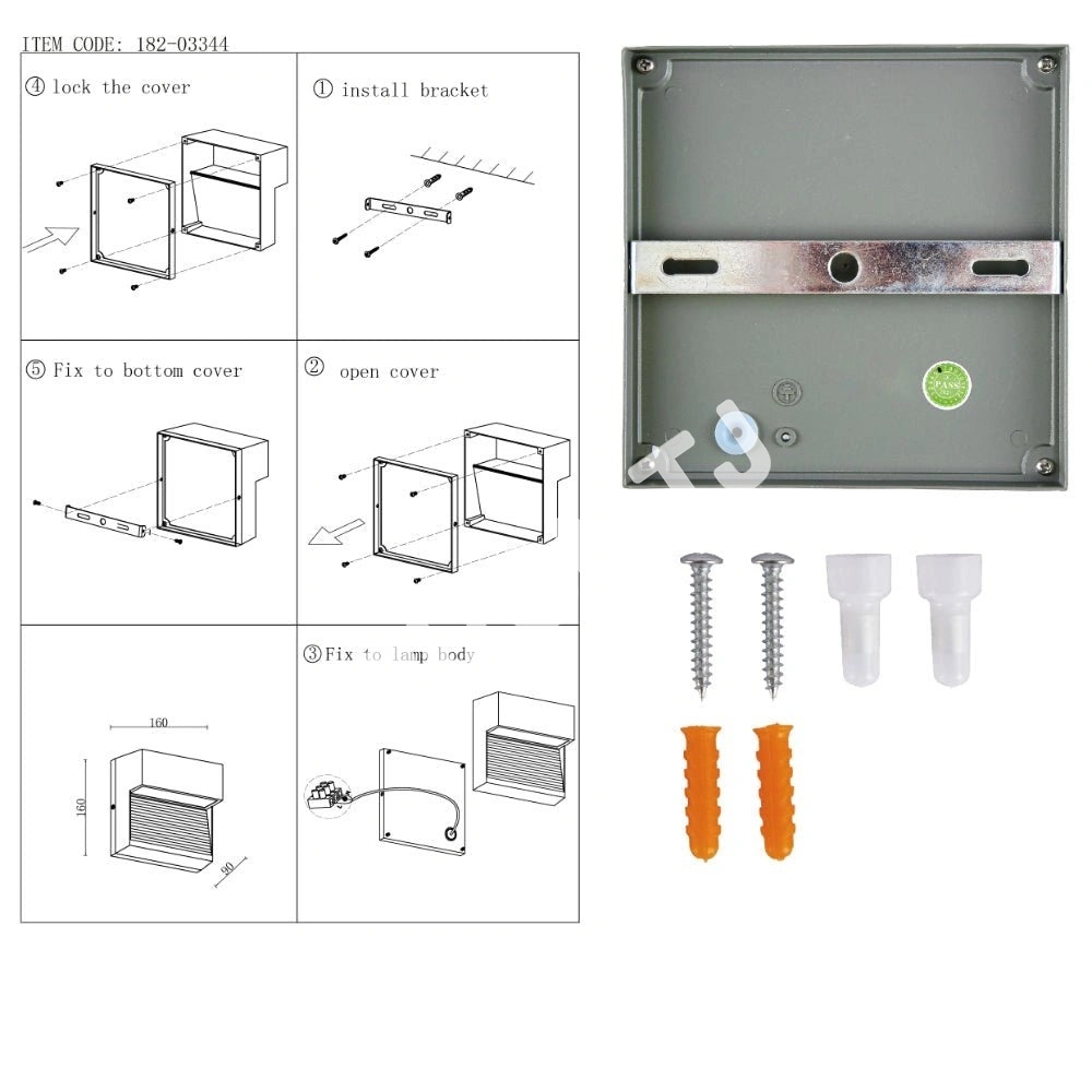 Stair and настенный LED светильник 3 Вт 4000 К DONE серый IP54, 182-03345 9