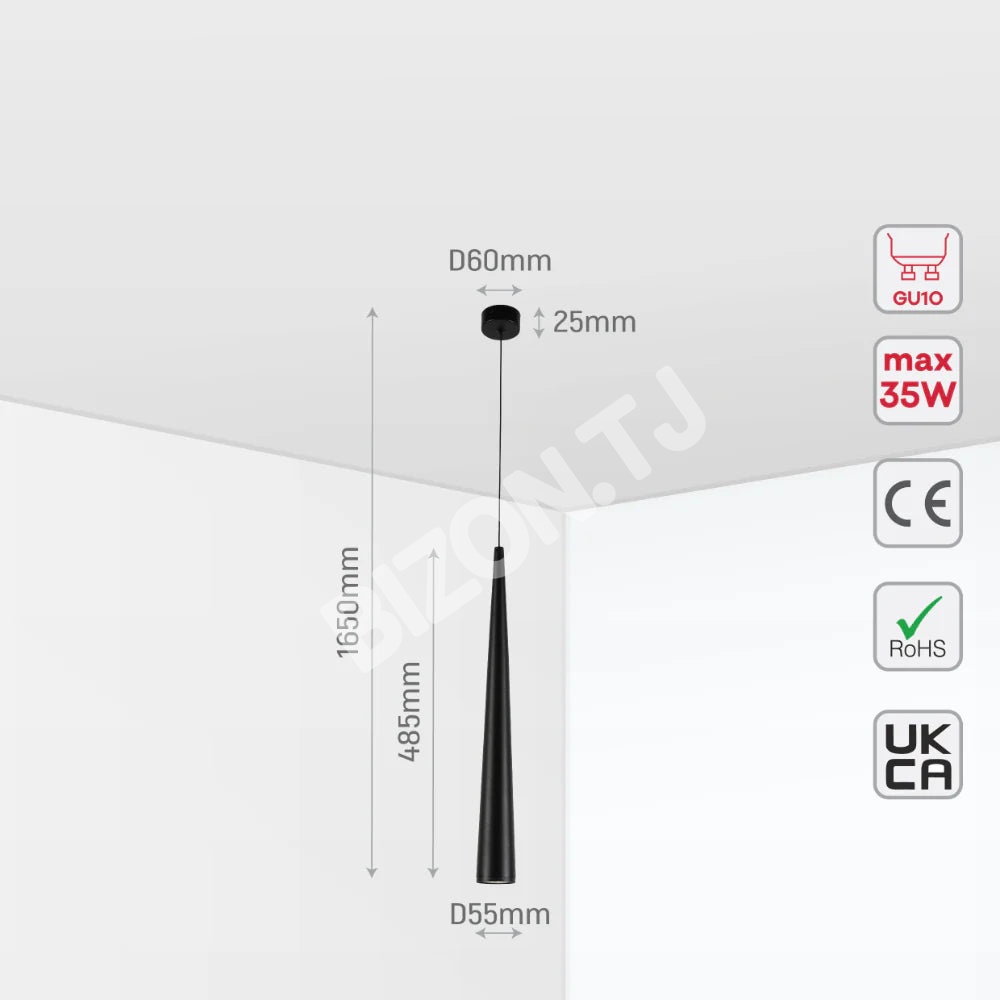 Светильник SY1116 GU10 ACRYLIC золотой 60×495, 172-03162 18
