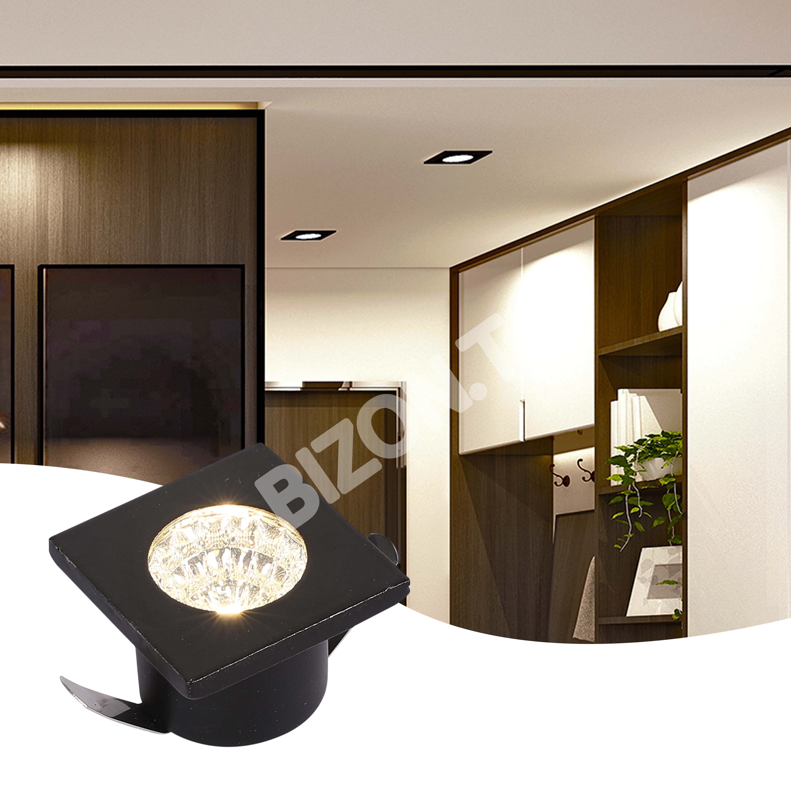 Светильник LED M101BL COB квадратный 1 Вт черный 4000 К 200, 145-03062 2