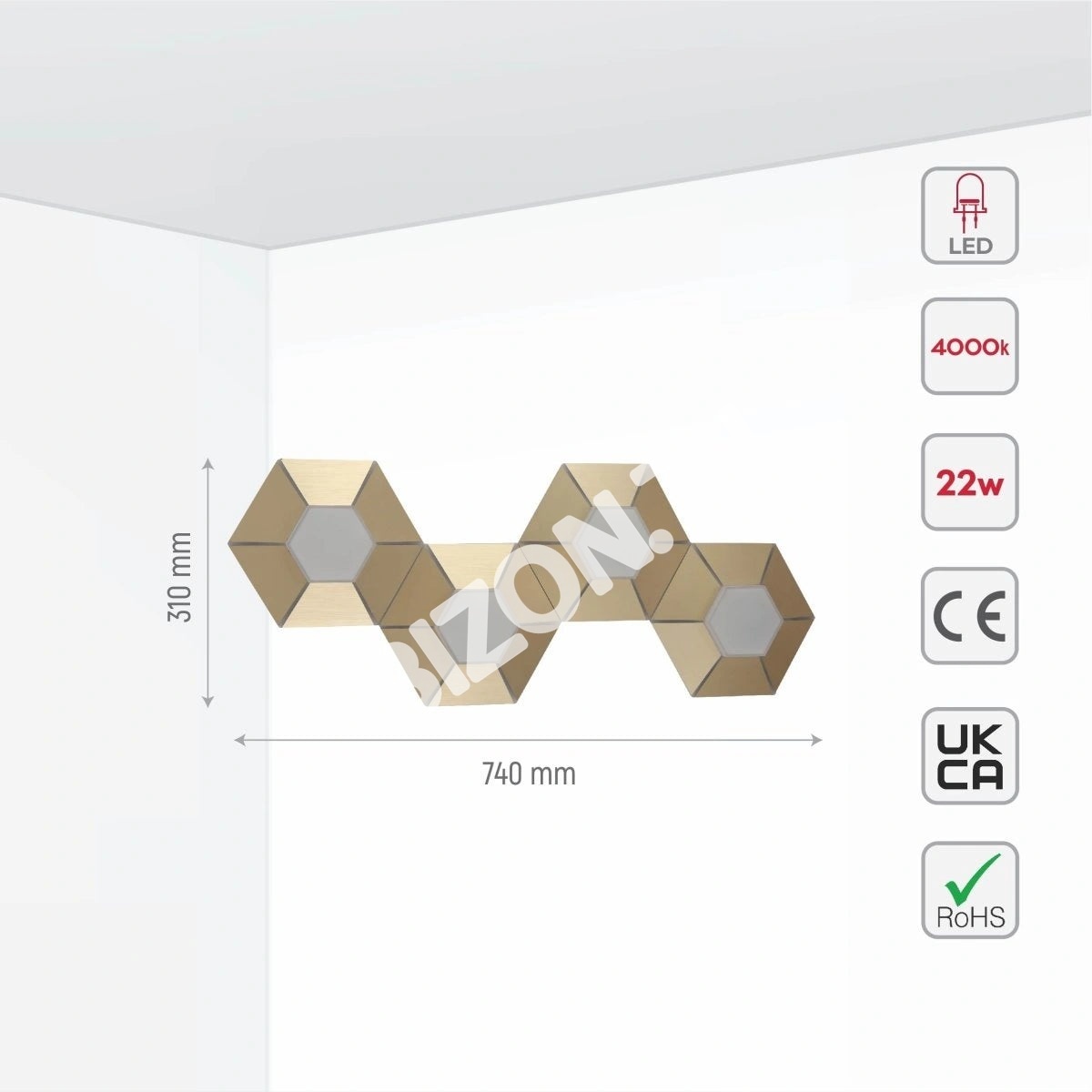 Люстра MB9374-4A 25 Вт 4000 К золотой, 158-19824 9