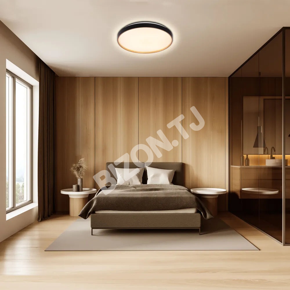 Светильник LED сверкающий потолоч Светильник BOVER 40Wx2 черный D500, 165-16017 2