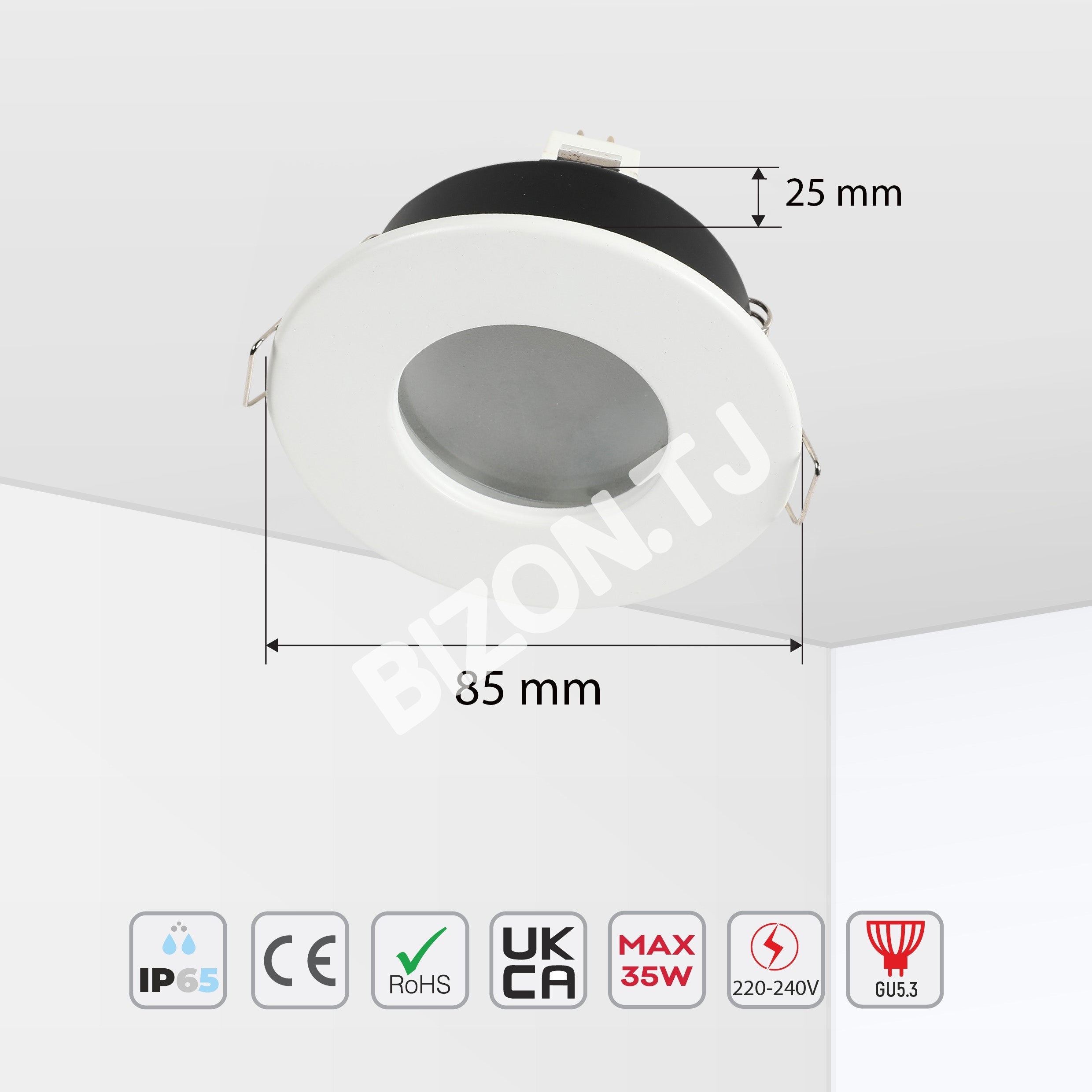 Светильник Fixed Aluminium даунлайт IP65 GU5.3 белый, 143-03484 5