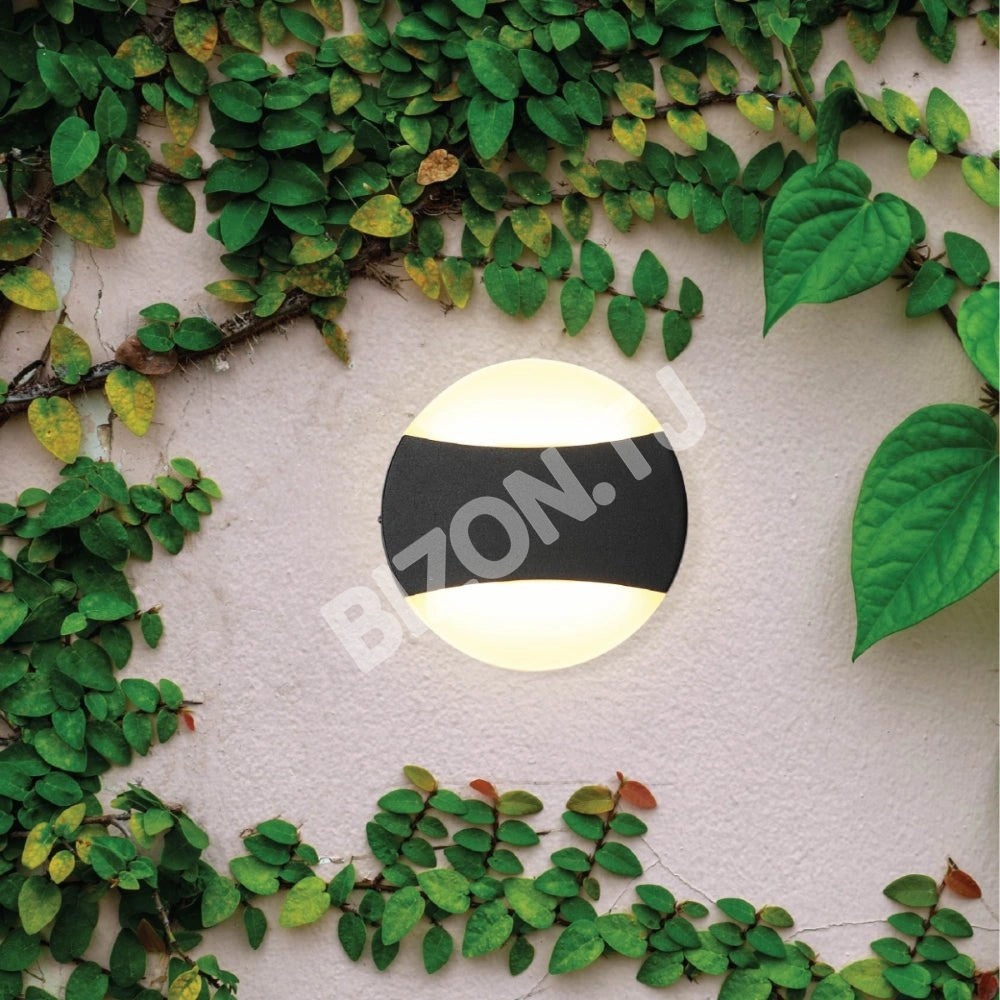 Черный опал круглый Up Down уличный современный LED настенный L, 182-03378 8
