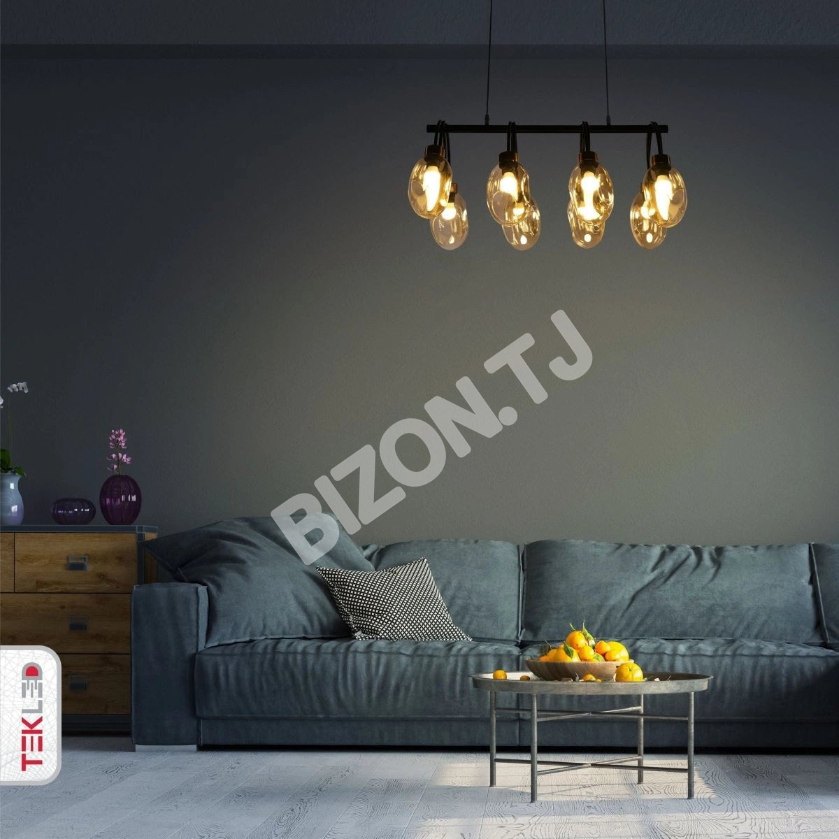 Светильник Amber стекло черный металл Island Chandelier потолочный светильник с 8xE27, 158-19574 7