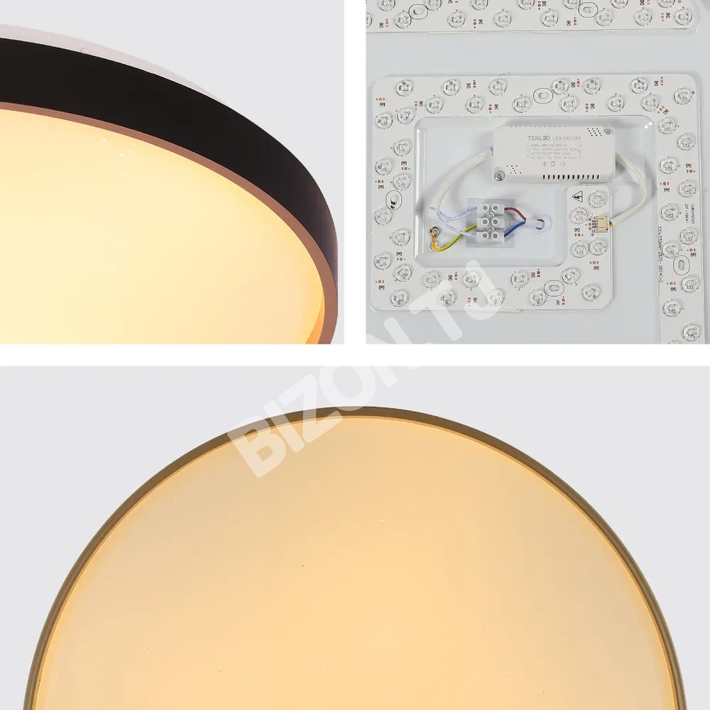 Светильник LED сверкающий потолоч Светильник BOVER 40Wx2 черный D500, 165-16017 7