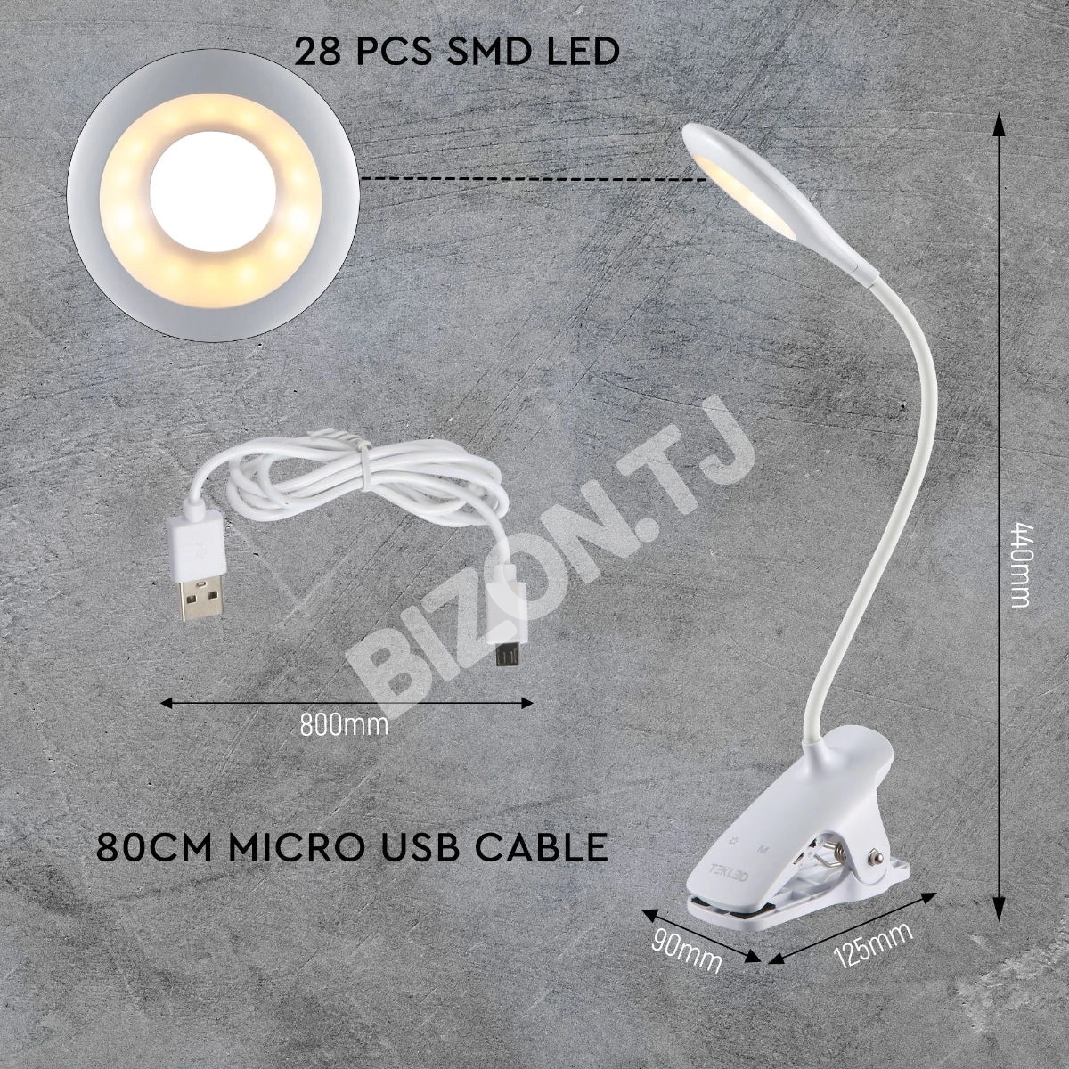 Светильник настольный LED PH500 3W5V280 лм BL3000K6500KUK, 130-03622 3