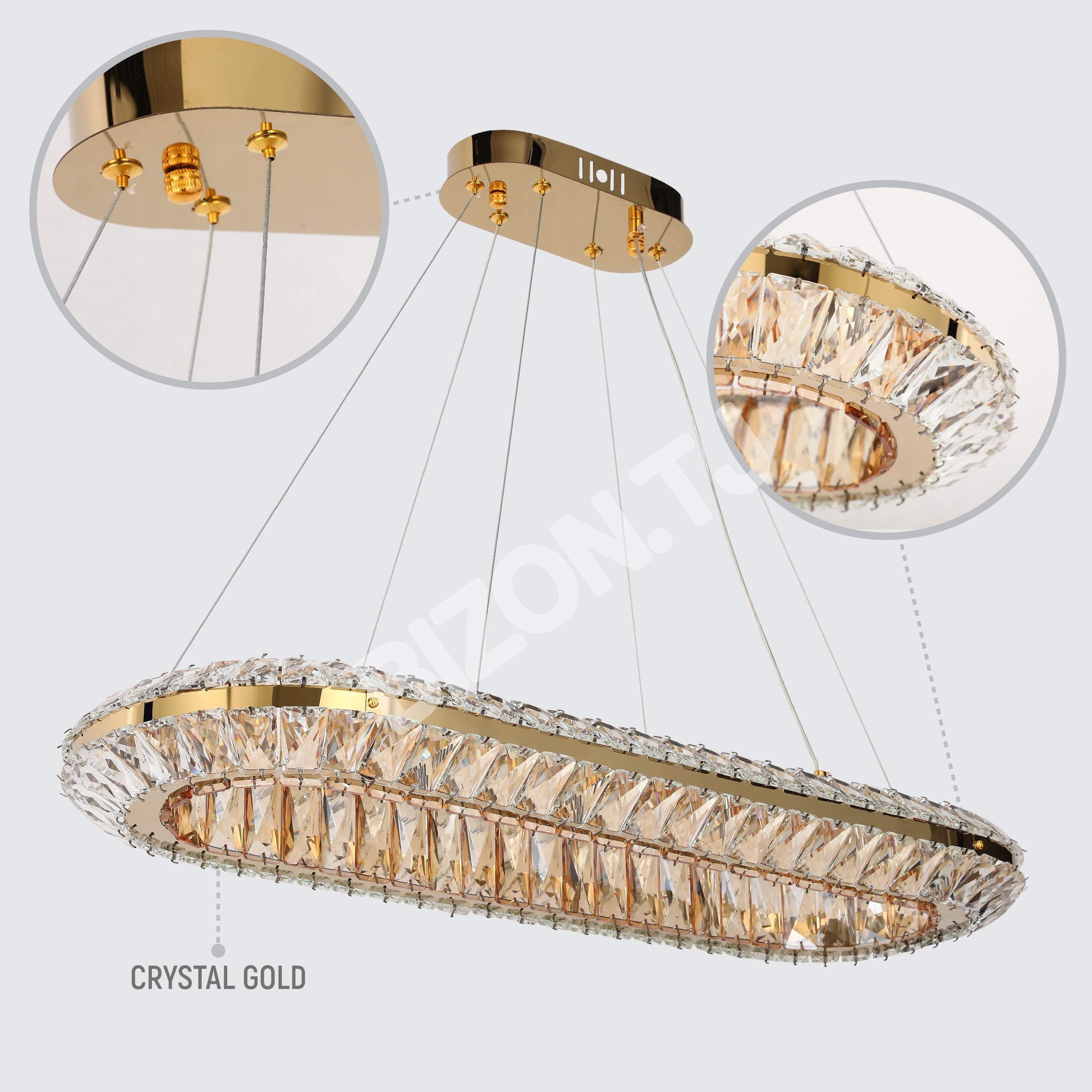Люстра Crystal золотой CB242 600xW400мм 3 Colour (с, 159-18340 12