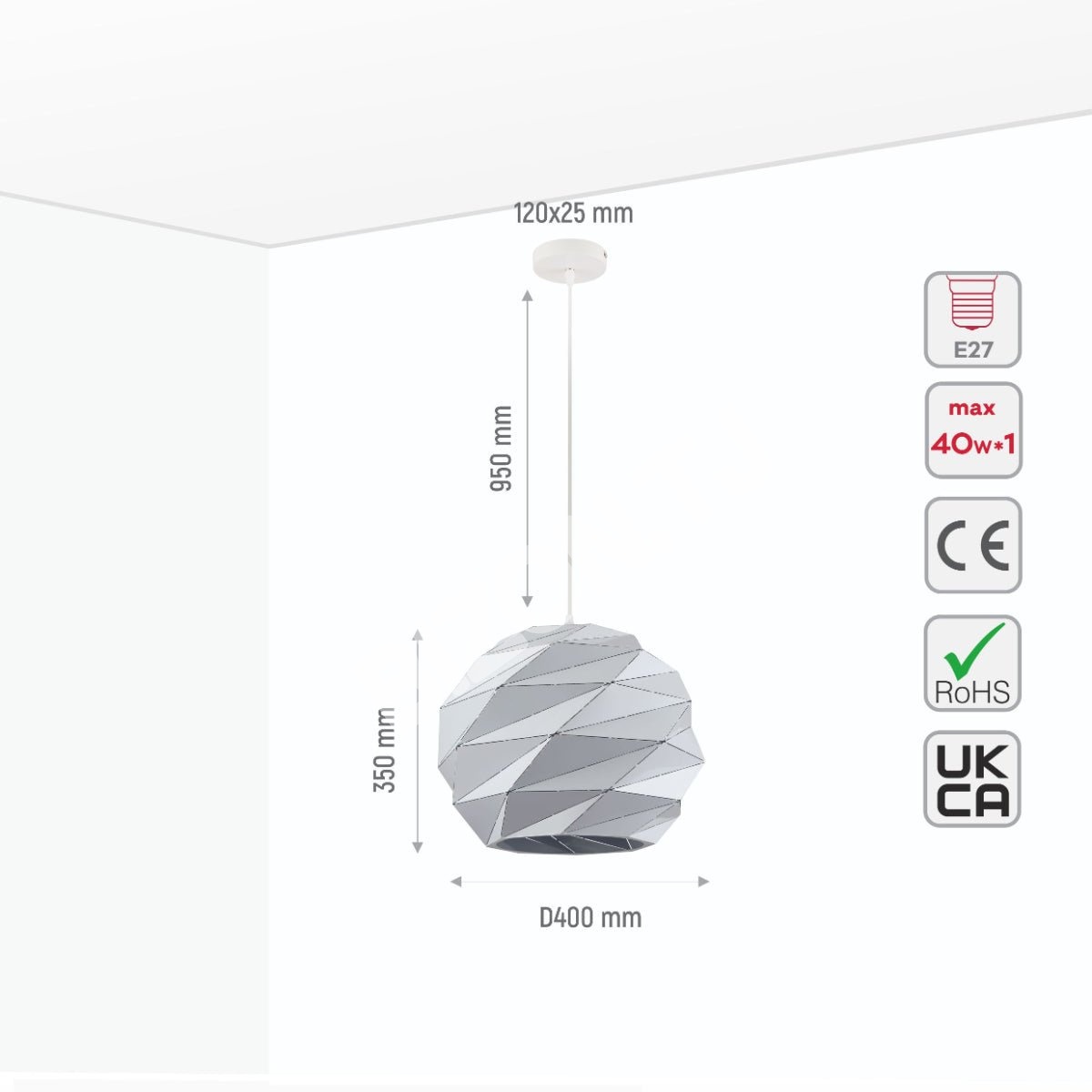 Светильник белый металл Laser Cut Globe подвесной потолочный светильник XLarge с E27, 150-18156 10