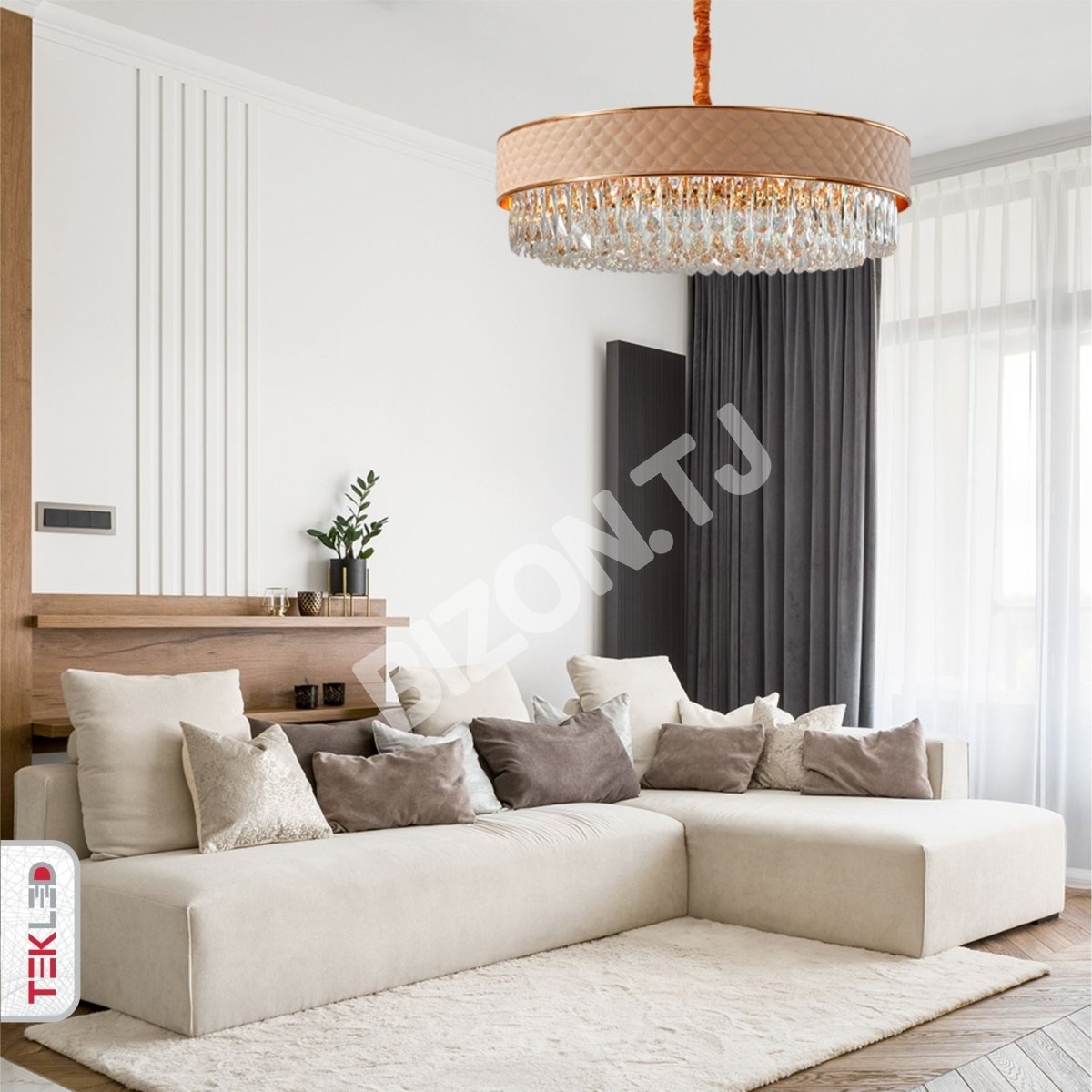 Люстра SY6009-D600 12xE14 BK LEATHERAB1, 158-19858 9