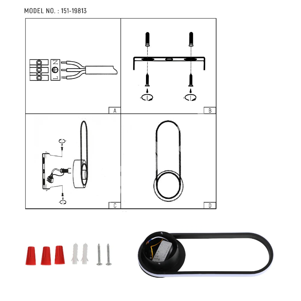 Бра Ellipse Ambient LED настенный Sconce черный 3000 К 24 Вт, 151-19813 8