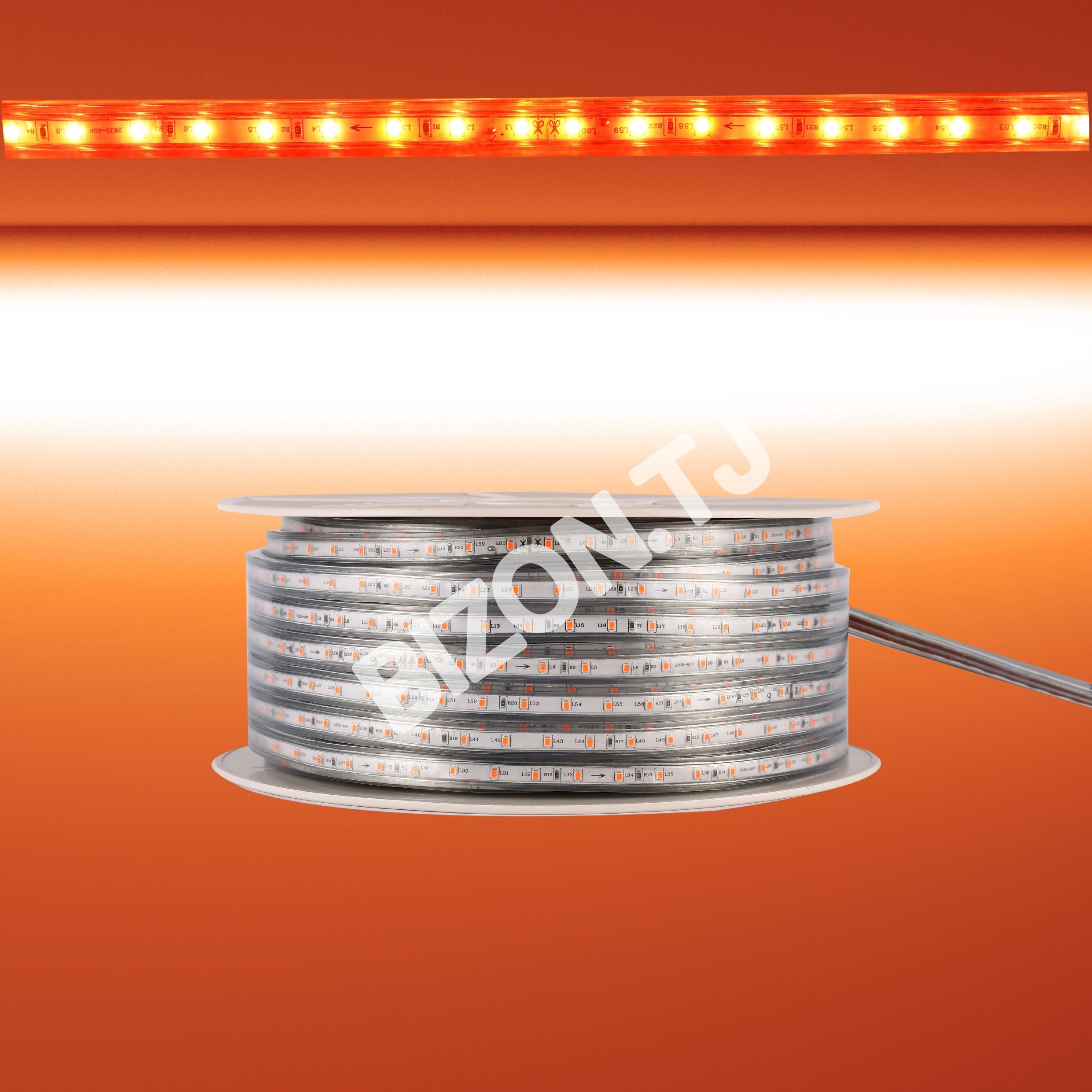 LED lentа 2835 / 60L 220 В оранжевый 7 Вт / M IP6550 м, 582-03271
