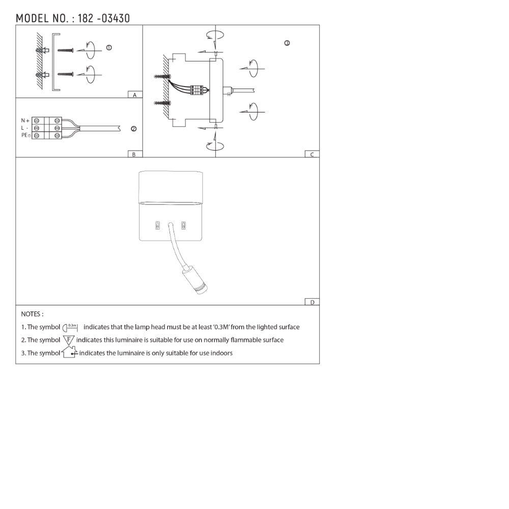Бра Dual-Source LED настенный Sconce с Adjustable Goosen, 182-03430 8
