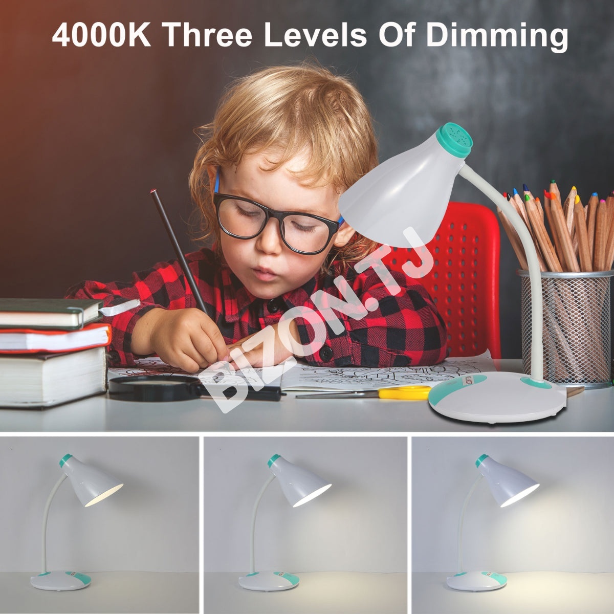Лампа Gooseneck E27 Desk лампа синий 7 Вт 3000 К / 4000 К / 6000 К, 130-03758 3