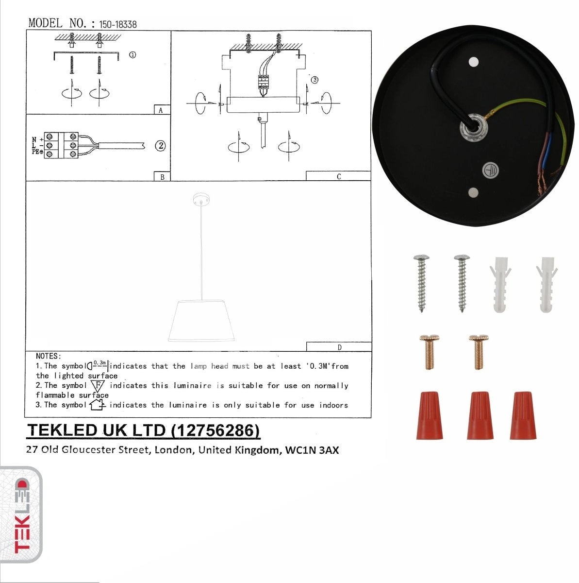 9137-1 BLCK+золотой E27*1 D355*H1200 10, 150-18338 8