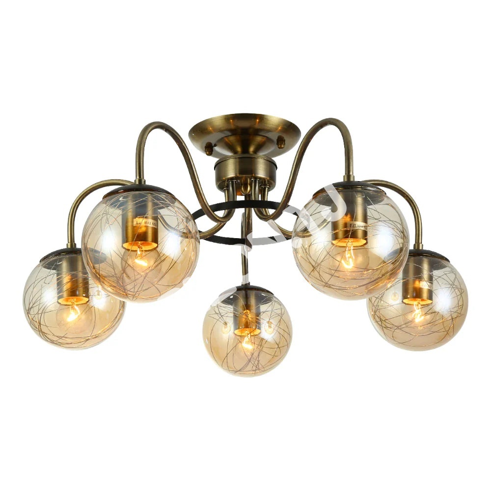 Люстра 8801-3 3xE27 AMBER+черный, 159-17994 2