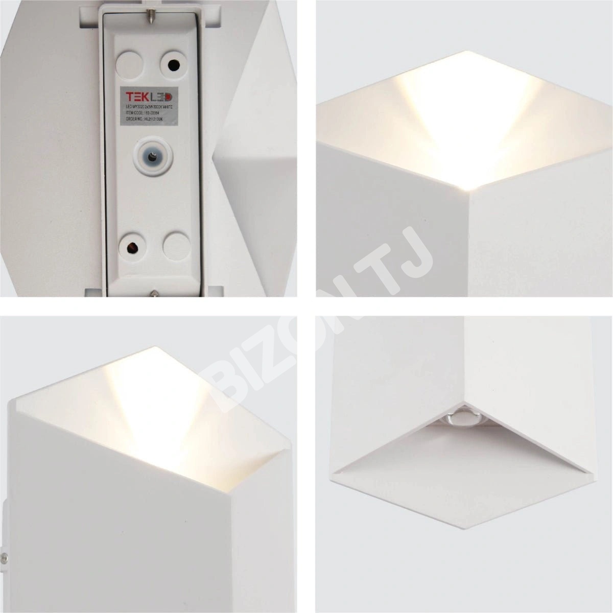 Белый Cuboid Up Down уличный современный LED настенный светильник, 182-03384 5